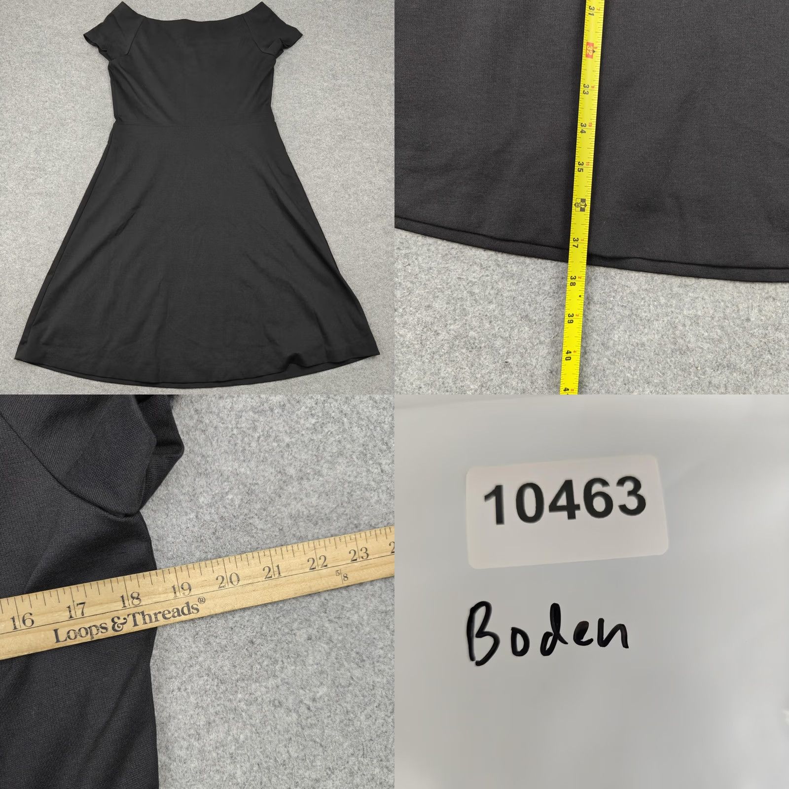 Boden Boden Dress Womens 12 Black Off Shoulder A-Line Knee Length Little Black Dress Size XL / US 12-14 / IT 48-50 - 8 Thumbnail
