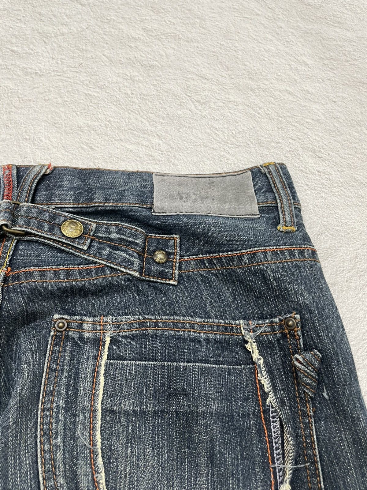 Japanese Brand 2000s Rush Hour Studed Denim Jeans Stonewash Y2K Size US 33 - 7 Thumbnail