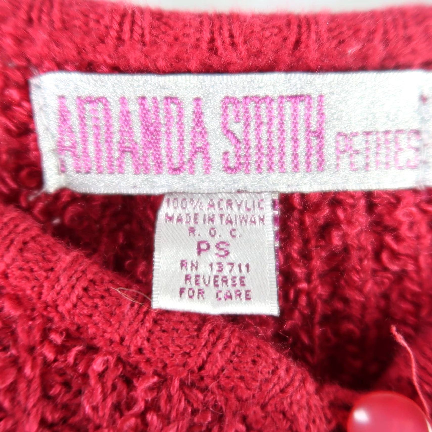 Pinko VINTAGE 90s raspberry pink textured knit cardigan sweater S front button Women Size S / US 4 / IT 40 - 5 Thumbnail