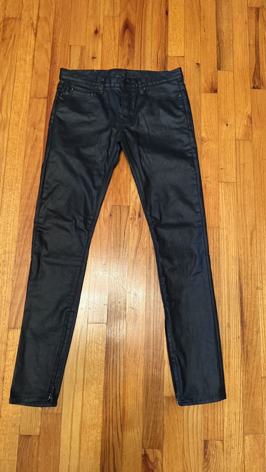 MNML Black Waxed Denim Size US 31 - 1 Thumbnail
