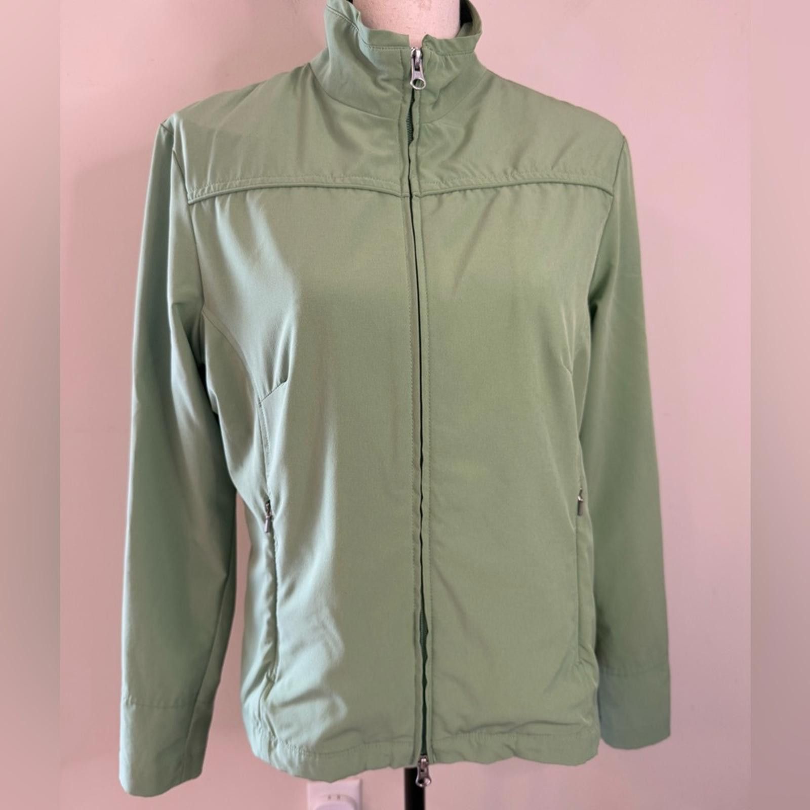 Lucky Brand Lucy spring green 2 way zip windbreaker jacket SZ LG Size L / US 10 / IT 46 - 1 Thumbnail
