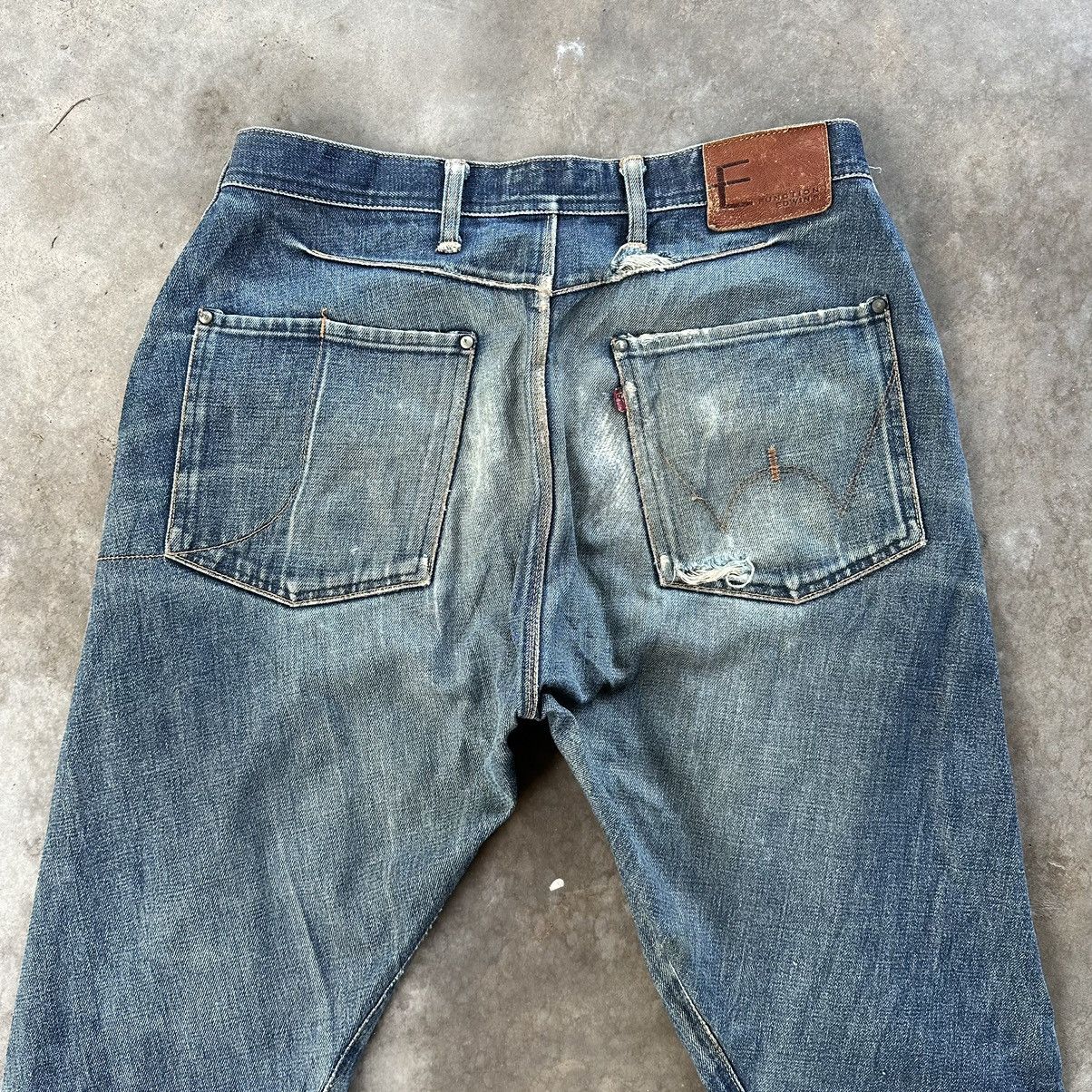 Edwin × Jean × Vintage Vintage Edwin E Function Rusty Faded Distressed Jean Denim Size US 32 / EU 48 - 12 Thumbnail