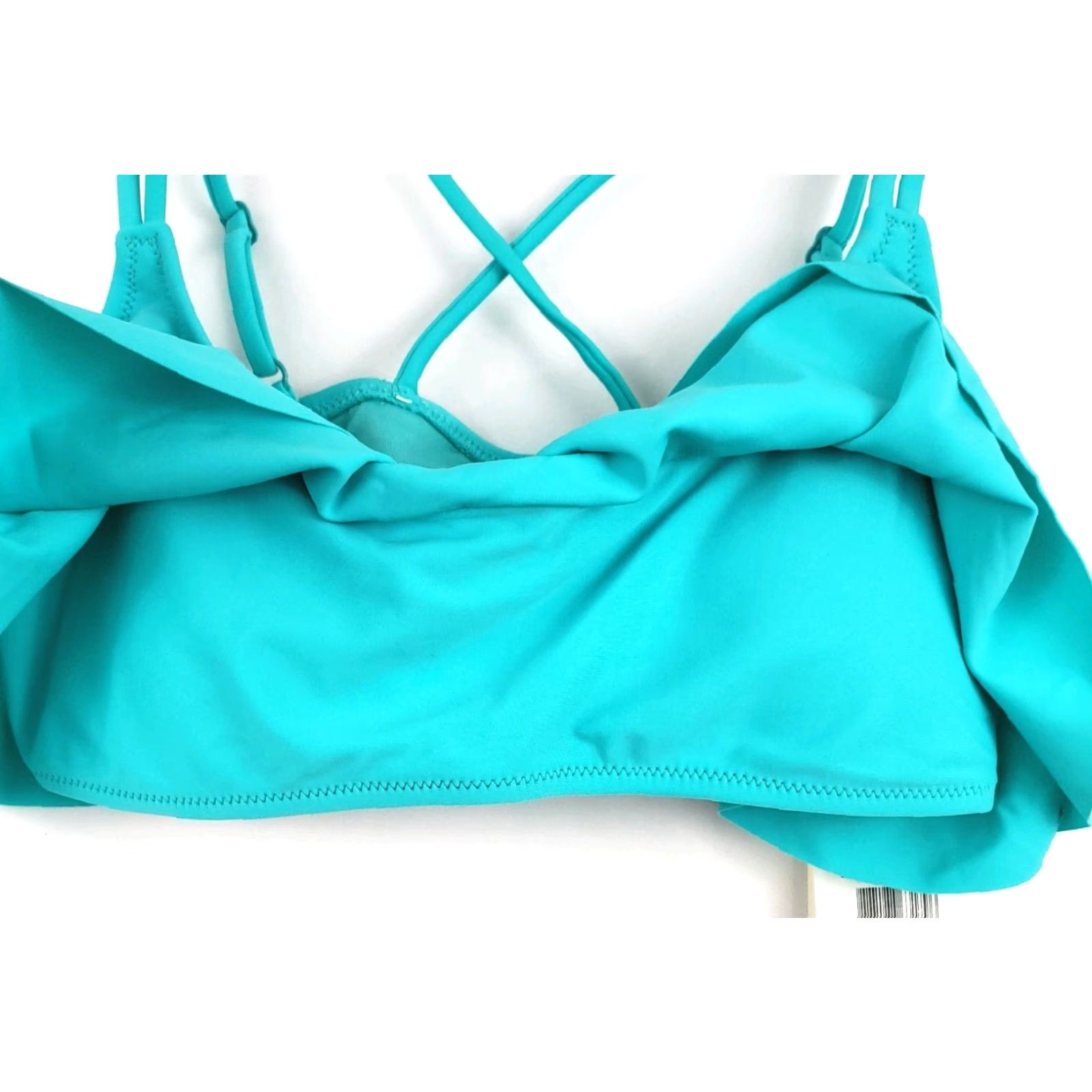 Volcom VINTAGE Volcom Bikini Top Womens Medium Aqua Blue Ruffled Bandeau Swimsuit Beach 90s Ladies Size M / US 6-8 / IT 42-44 - 2 Thumbnail
