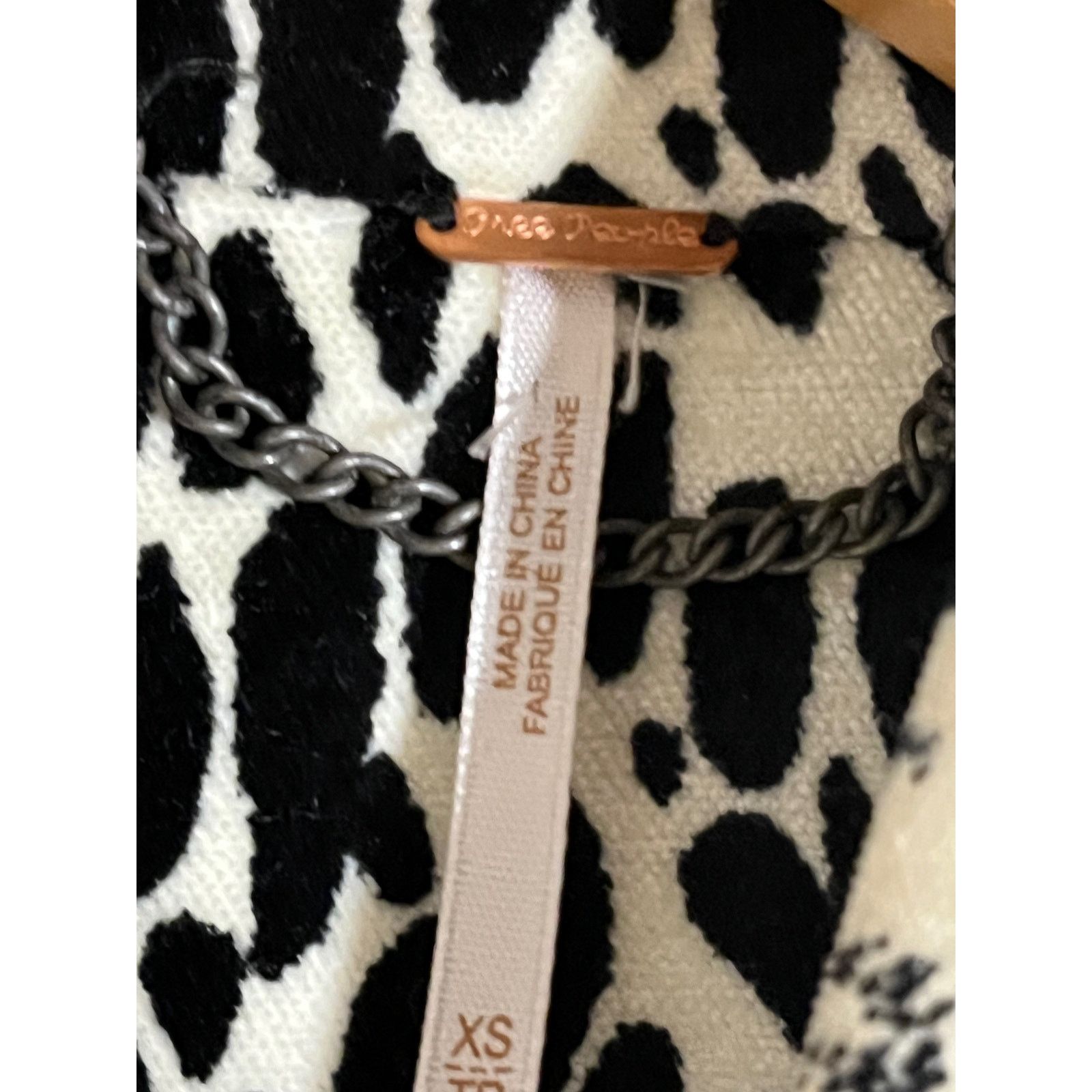 Free People Free People - Black/White Leopard Print Coat - X Small Size XS / US 0-2 / IT 36-38 - 5 Thumbnail