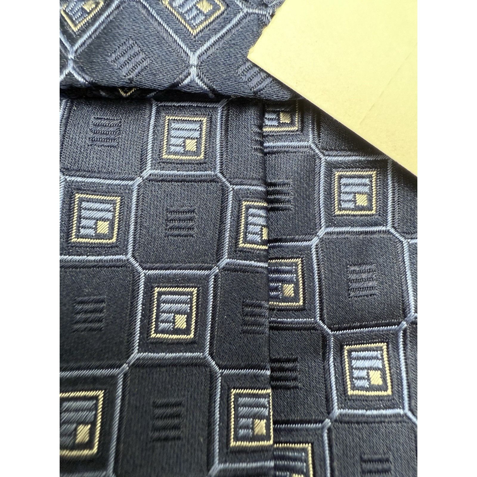 Donald Trump Donald Trump Signature Necktie Blue Geometric Pattern Silk Size ONE SIZE - 4 Thumbnail