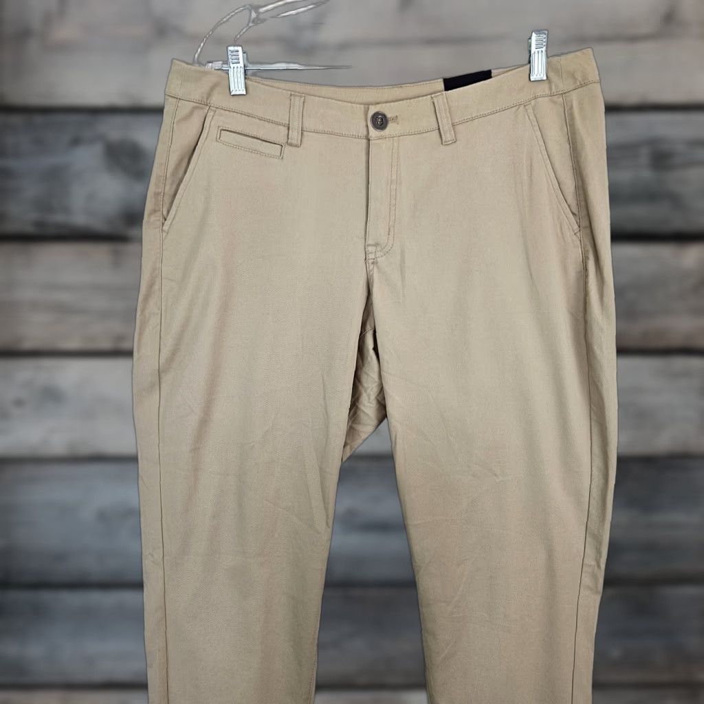 Vintage Lane Bryant Womens Chino Pants Sz 14 Tan Cotton Blend Flat Front 32in Inseam Womens Boyfriend Straight Casual Pants Size 14 Brown Size 36" / US 14 / IT 50 - 1 Thumbnail