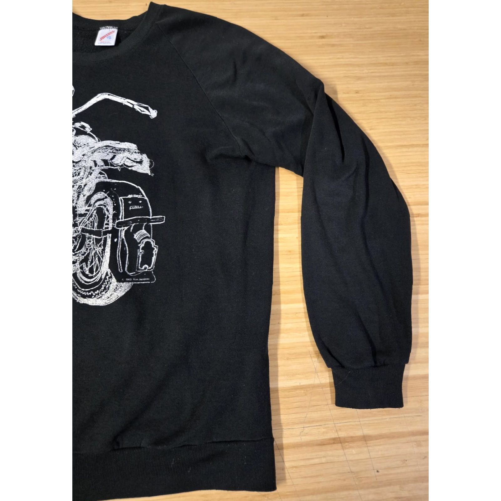 Jerzees VINTAGE Jerzees Sweatshirt Mens XL Black Harley-Davidson 1946 Knucklehead Graphic Print 80s Crew Neck Pullover Fleece Size US XL / EU 56 / 4 - 2 Thumbnail