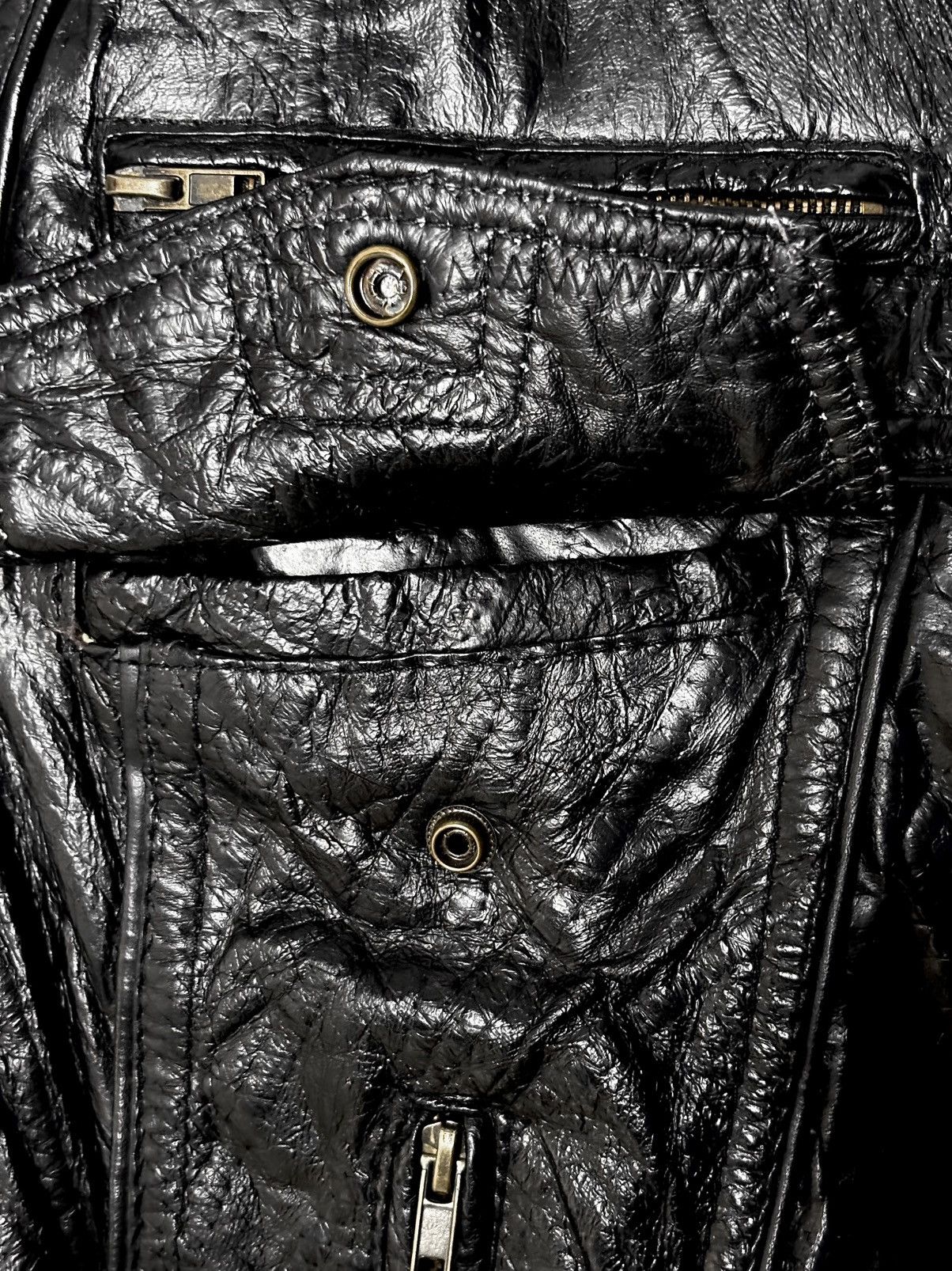 Genuine Leather Navarre Leather Company Hooded Patchwork Leather Jacket Size US XL / EU 56 / 4 - 9 Thumbnail