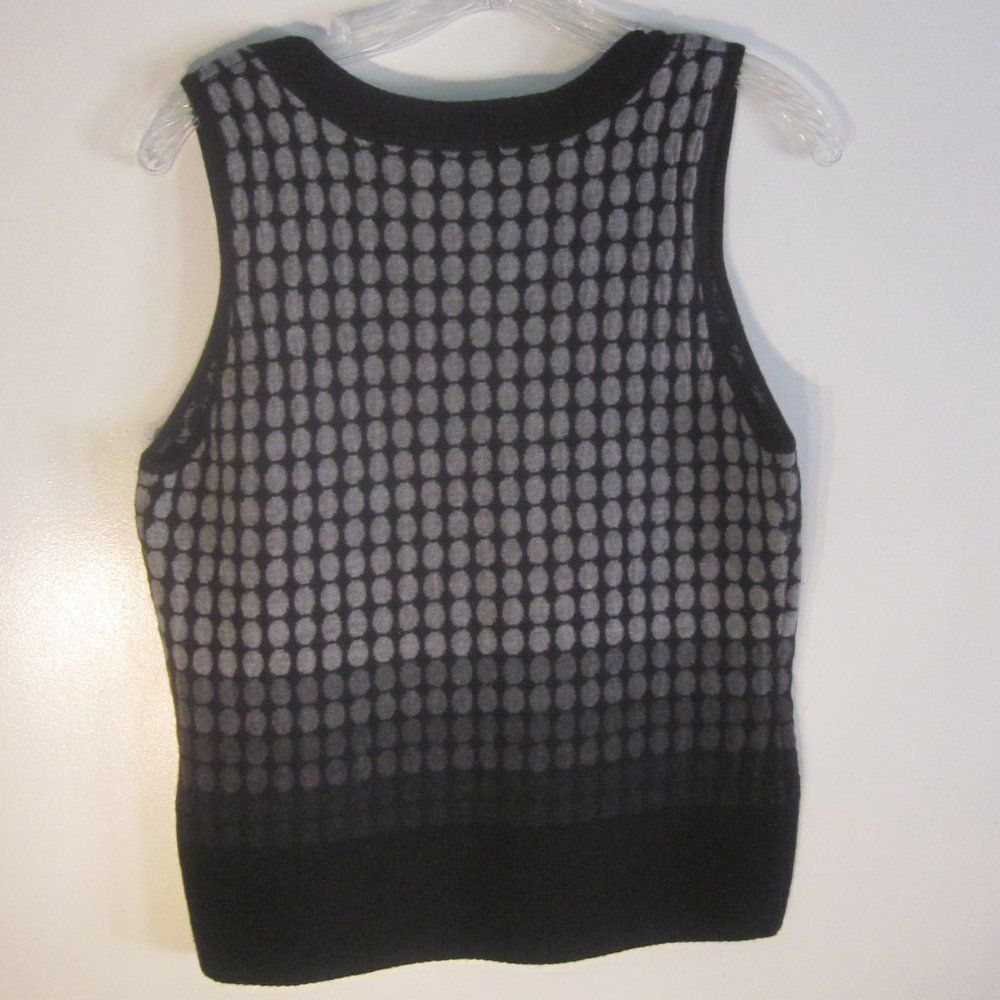Robert Talbott Talbots Wool Vest Sweater Top Black & Gray 1980's Vintage Size M / US 6-8 / IT 42-44 - 4 Thumbnail