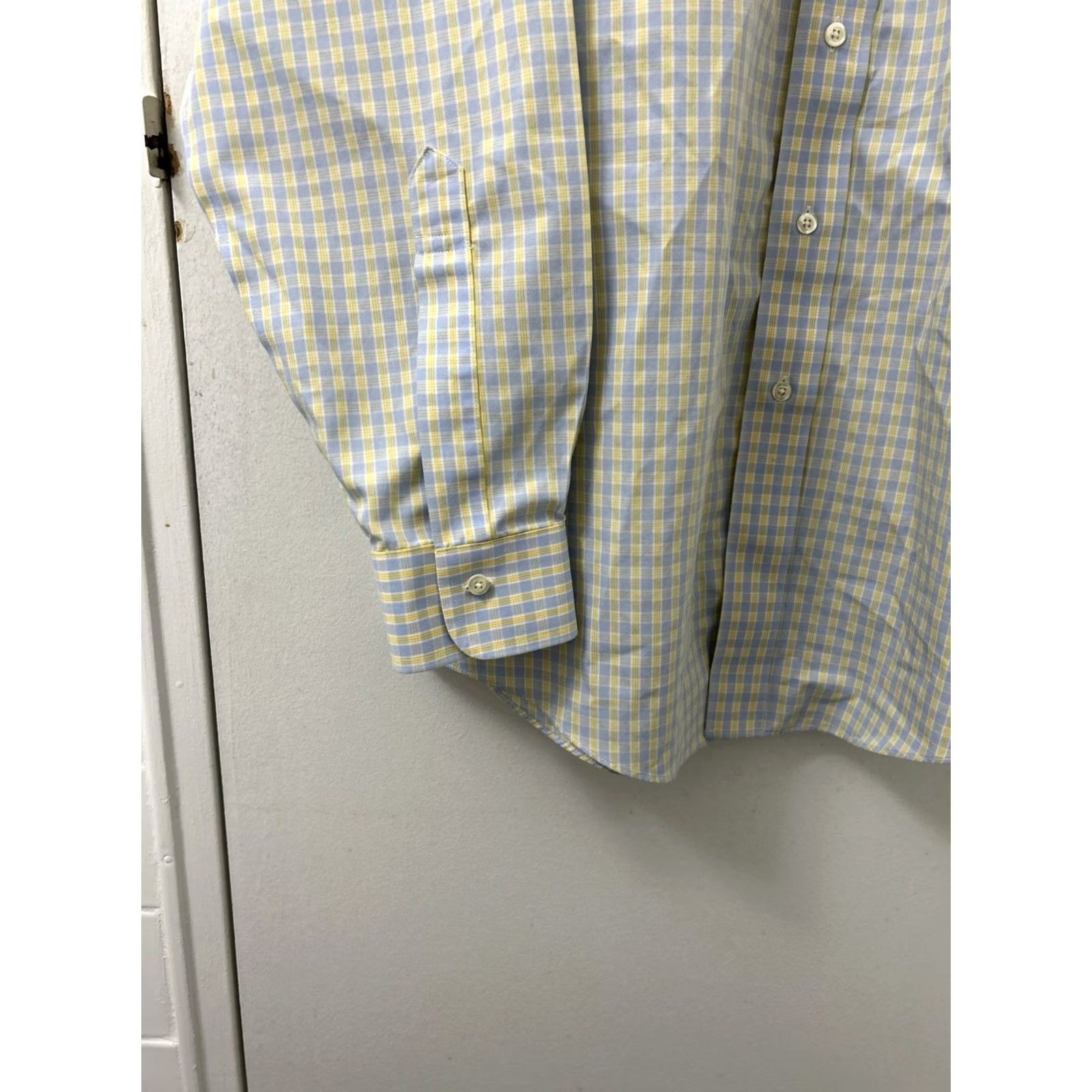 Brooks Brothers Brooks Brothers Classic Dress Shirt Mens 16 L/S Oxford Check Blue Yellow 100% Cotton Slim/Regular Fit Men’s Shirt Mens Mens Navy Blues Size US L / EU 52-54 / 3 - 7 Thumbnail