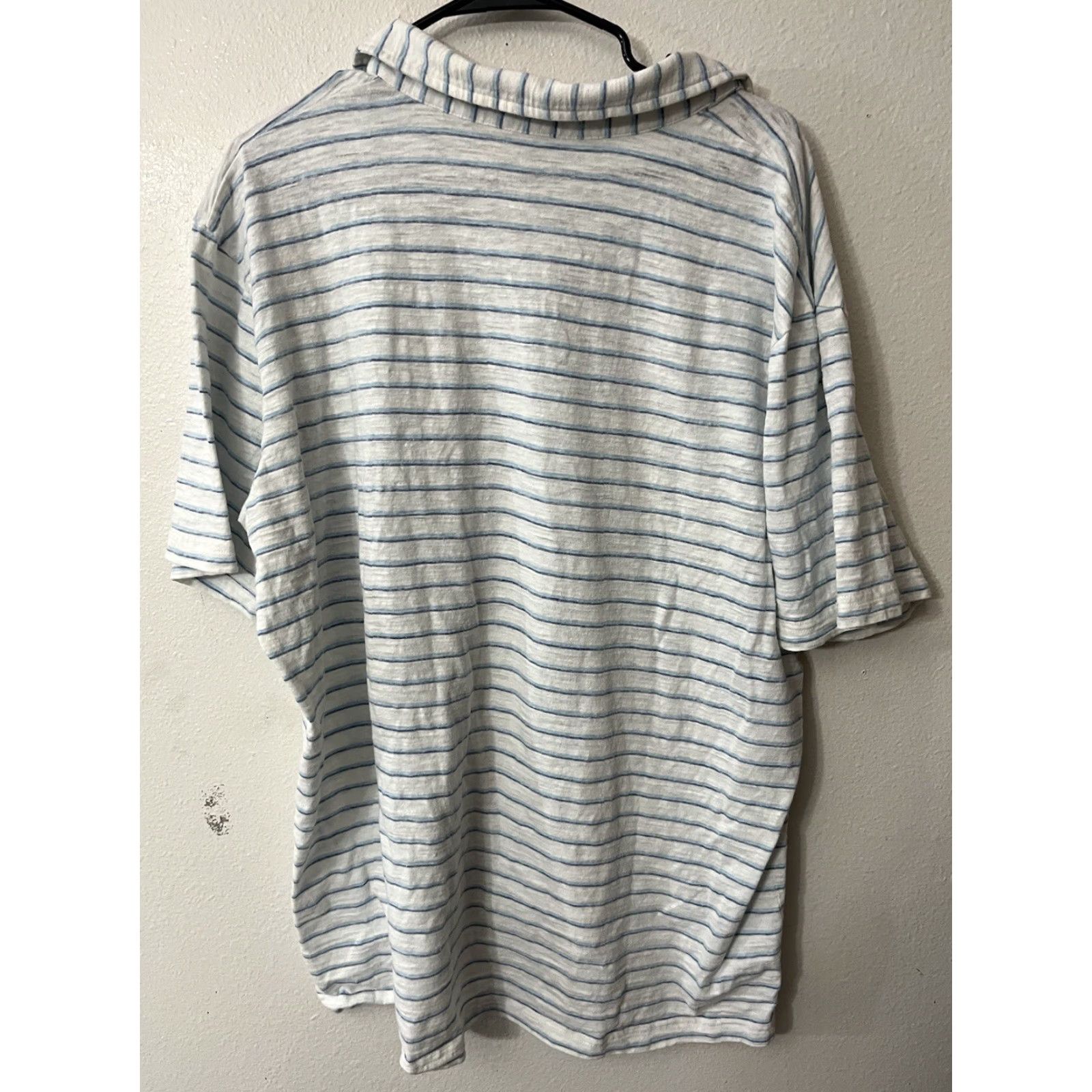 Peter Millar Peter Millar Polo Shirt Mens Big 2X Blue White Striped Stretch Golf Size US XXL / EU 58 / 5 - 3 Thumbnail