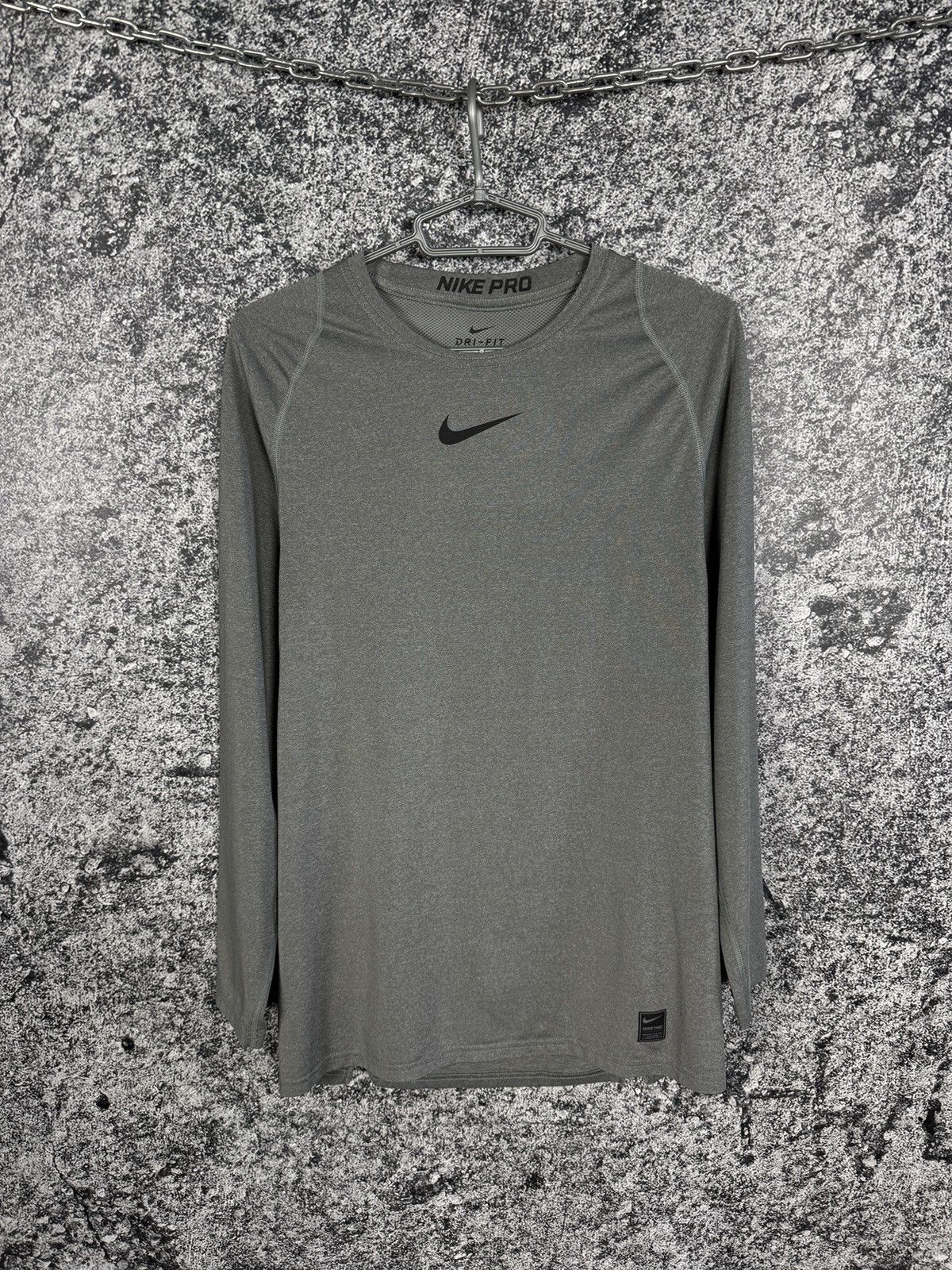 Nike Nike Pro Compression Long Sleeve T-Shirt Fitness Top Gray XL Size US XL / EU 56 / 4 - 1 Thumbnail