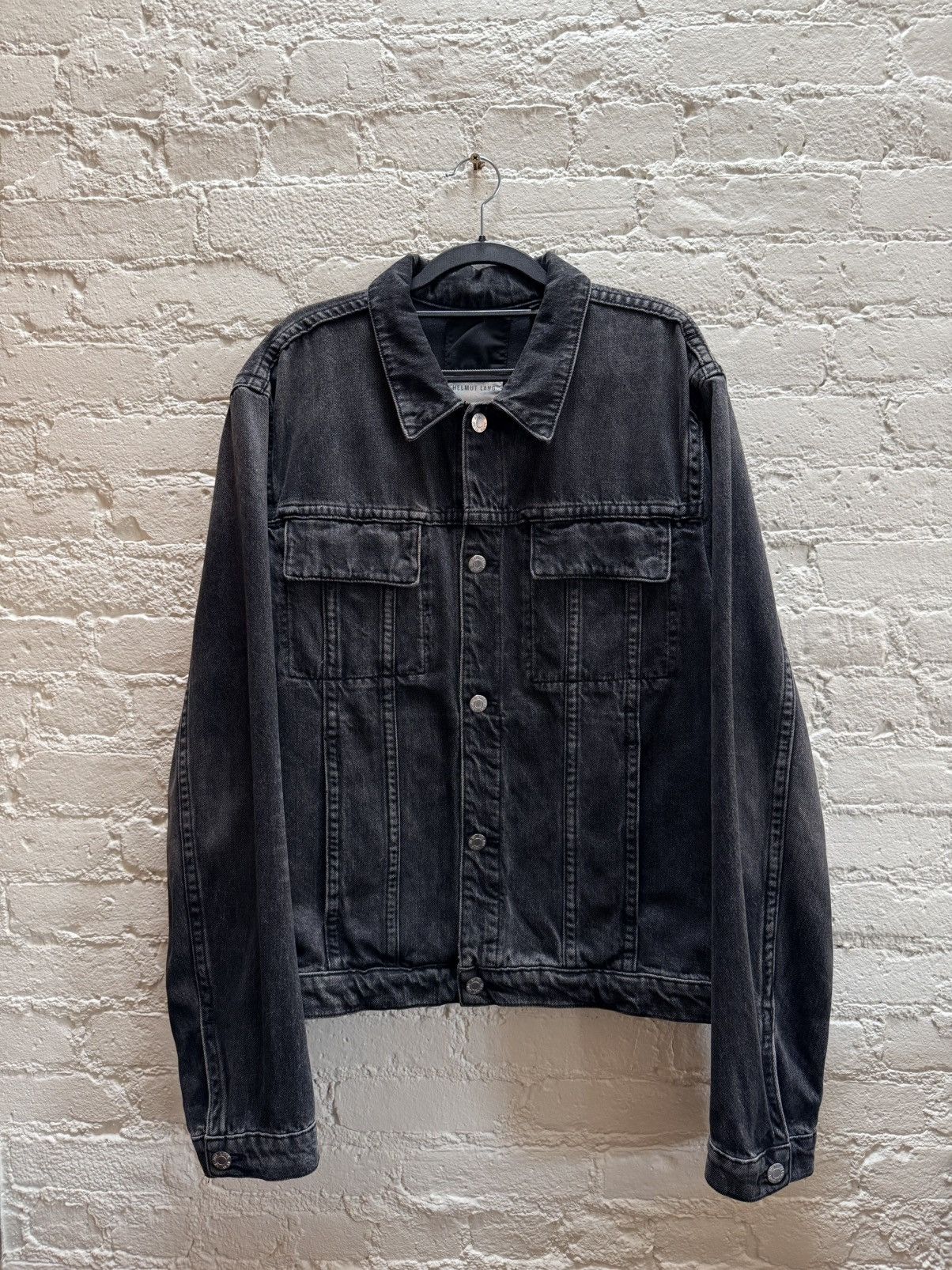 Helmut Lang Black Stonewash Denim Trucker Jacket Size US XL / EU 56 / 4 - 1 Thumbnail