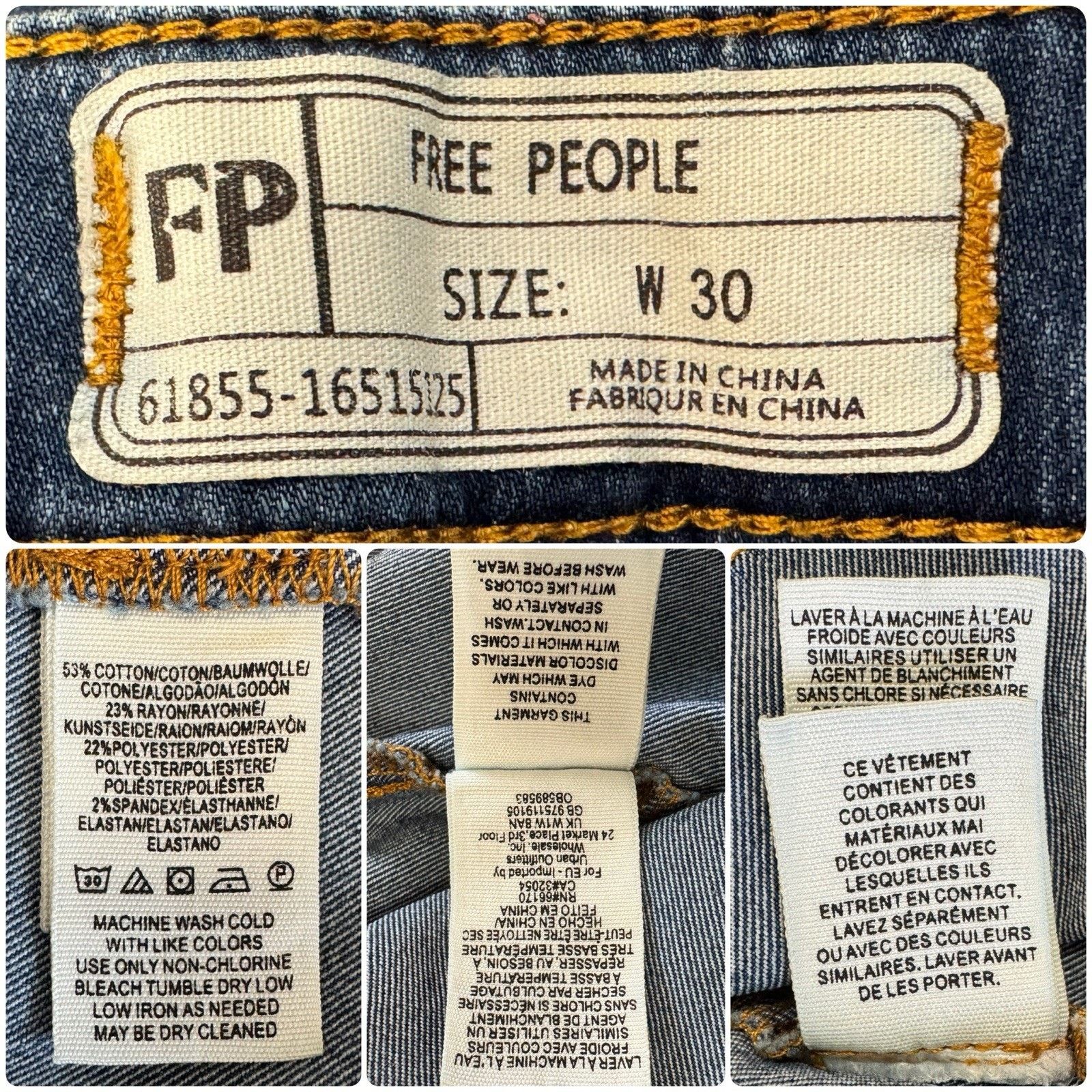 Free People FREE PEOPLE Just Float On Flare Jeans Vintage Bell Bottom 30 Size 30" / US 8 / IT 44 - 8 Thumbnail