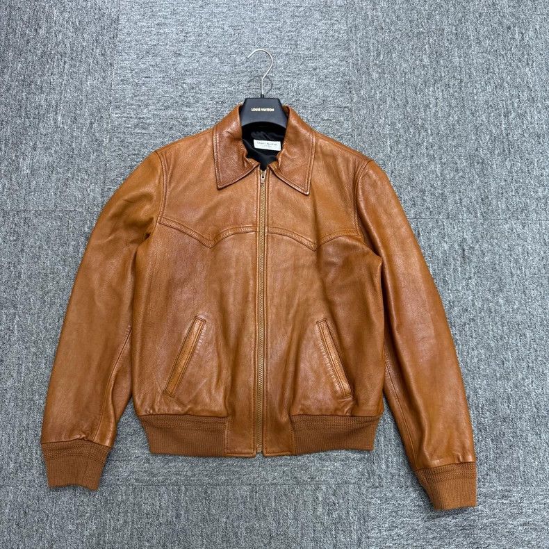 Saint Laurent Paris vintage brown leather jacket size 48 Size US L / EU 52-54 / 3 - 1 Thumbnail