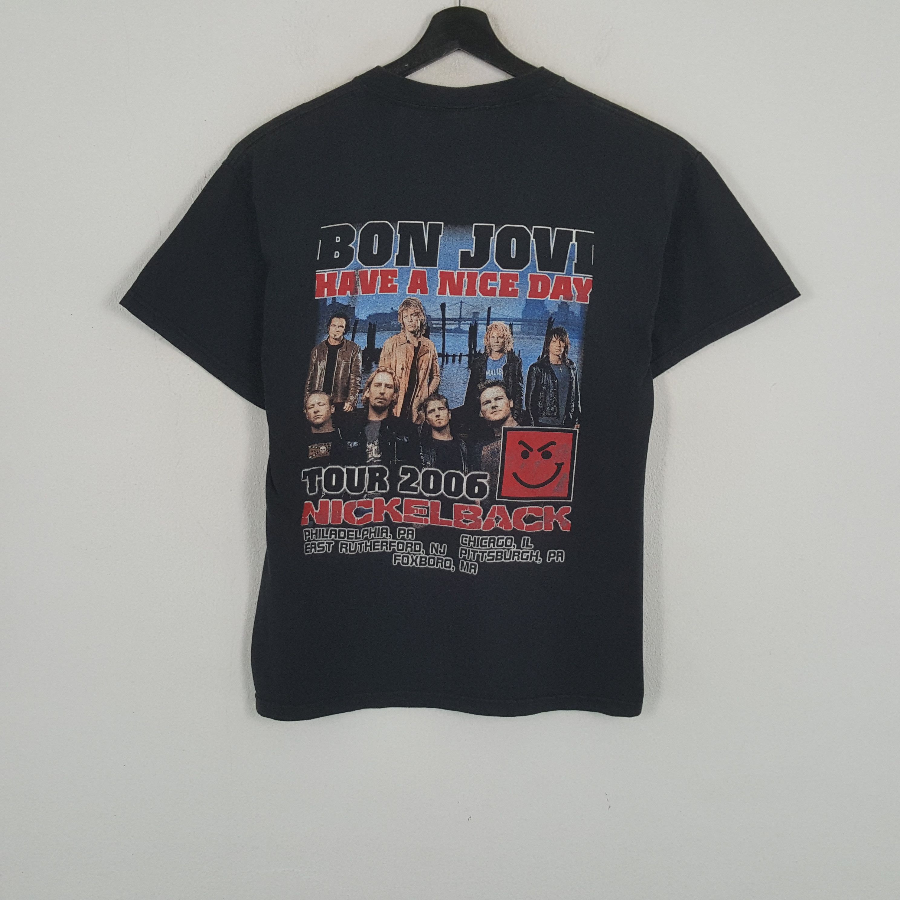 Band Tees × Vintage BON JOVI Rock Band Nickelback Tour 2006 Vintage Tshirt Size US L / EU 52-54 / 3 - 3 Thumbnail