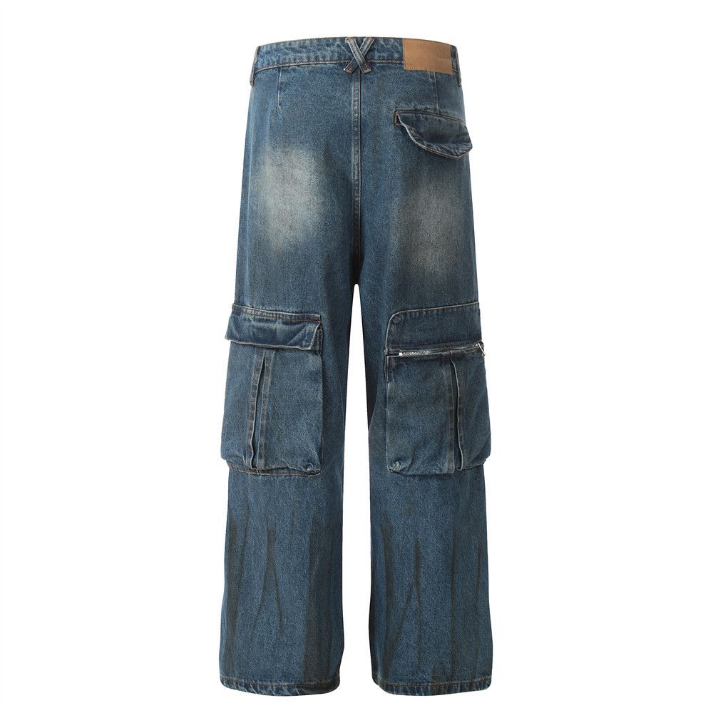 Japanese Brand Dirty Fit Baggy Jeans Straight Pleated Multi-pocket Size US 31 - 5 Thumbnail