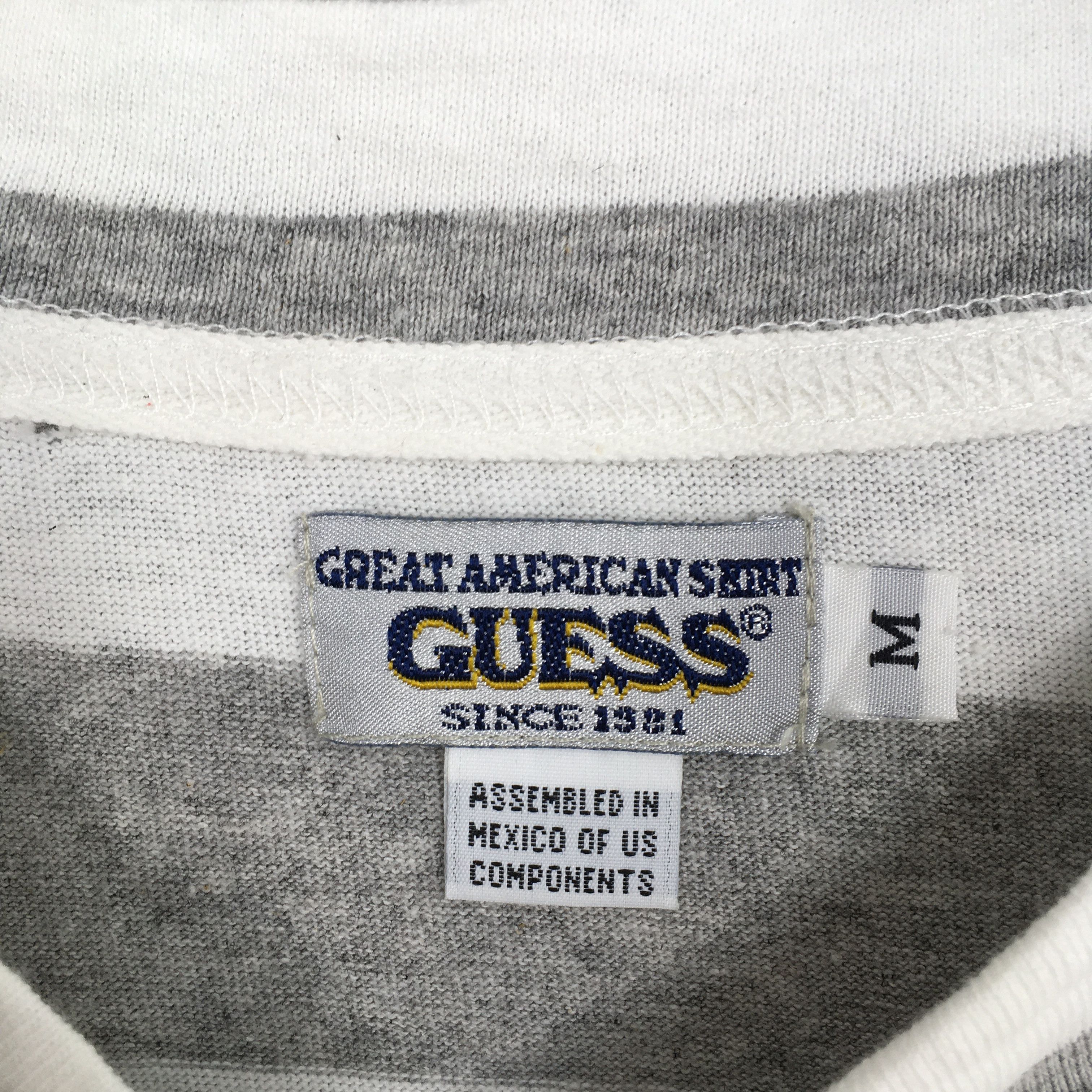 Guess × Jean × Vintage Vintage Guess Jeans Usa Stripes Gray T shirt Medium Size US M / EU 48-50 / 2 - 3 Thumbnail