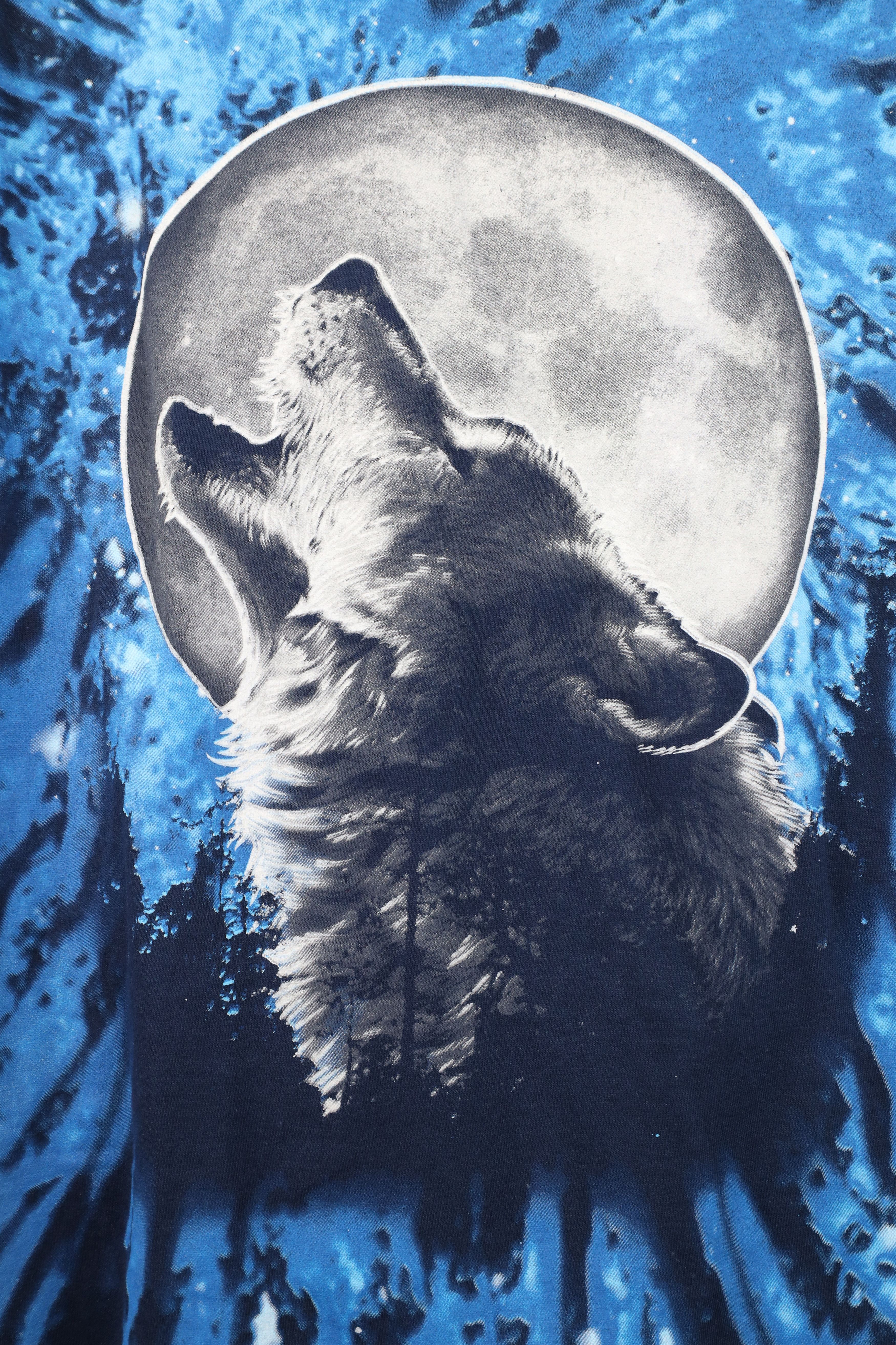 Vintage Vintage 90s Y2K Streetwear Wolf Moon Short Sleeve T-Shirt Size US L / EU 52-54 / 3 - 4 Thumbnail