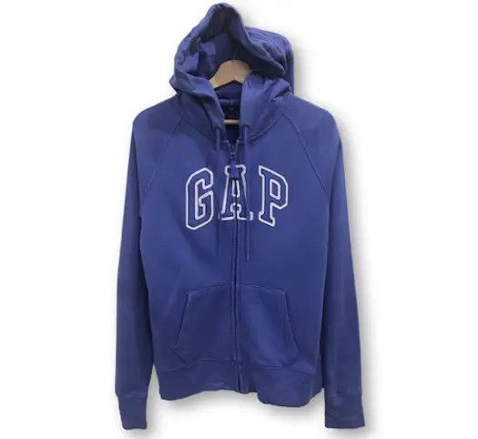 image of Gap Zipper Spellout Hoodies, Men's (Size Small)