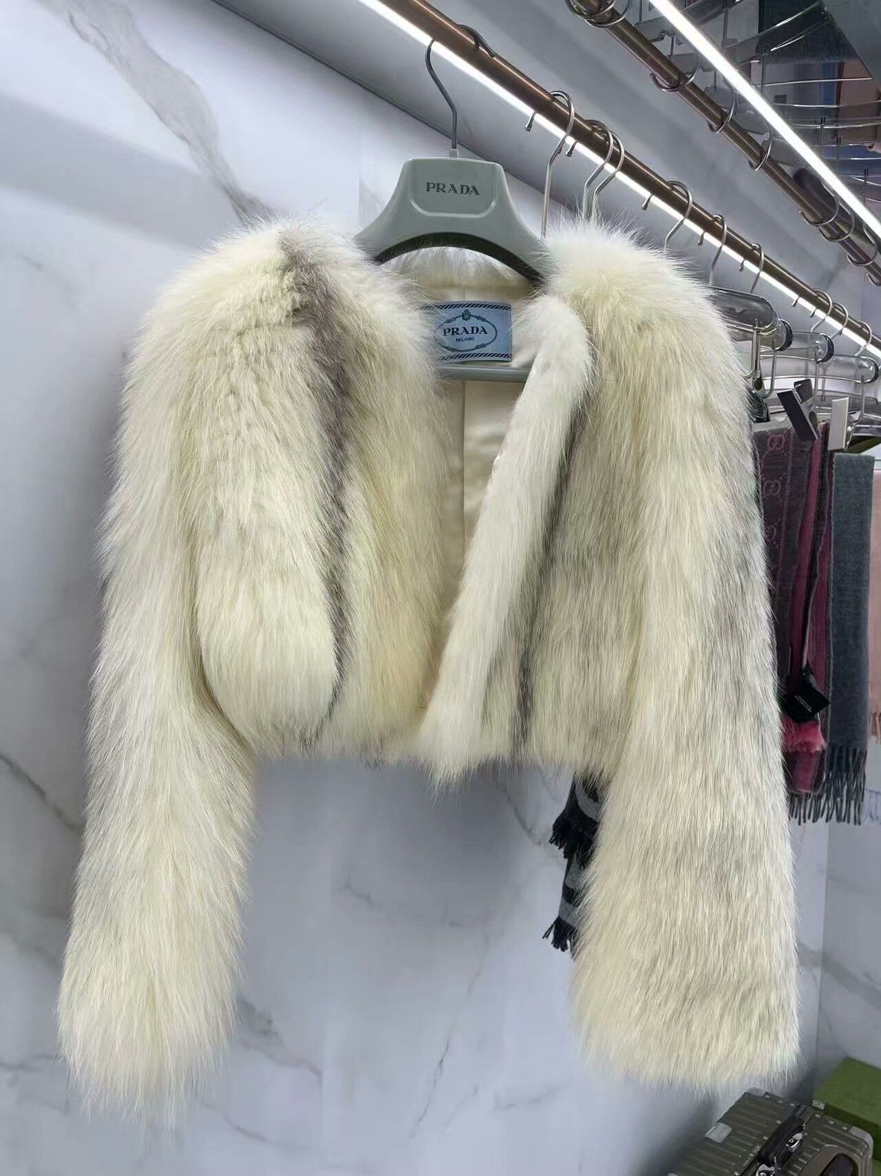 Prada Prada Blue Fox Fur Coat Size S / US 4 / IT 40 - 1 Thumbnail