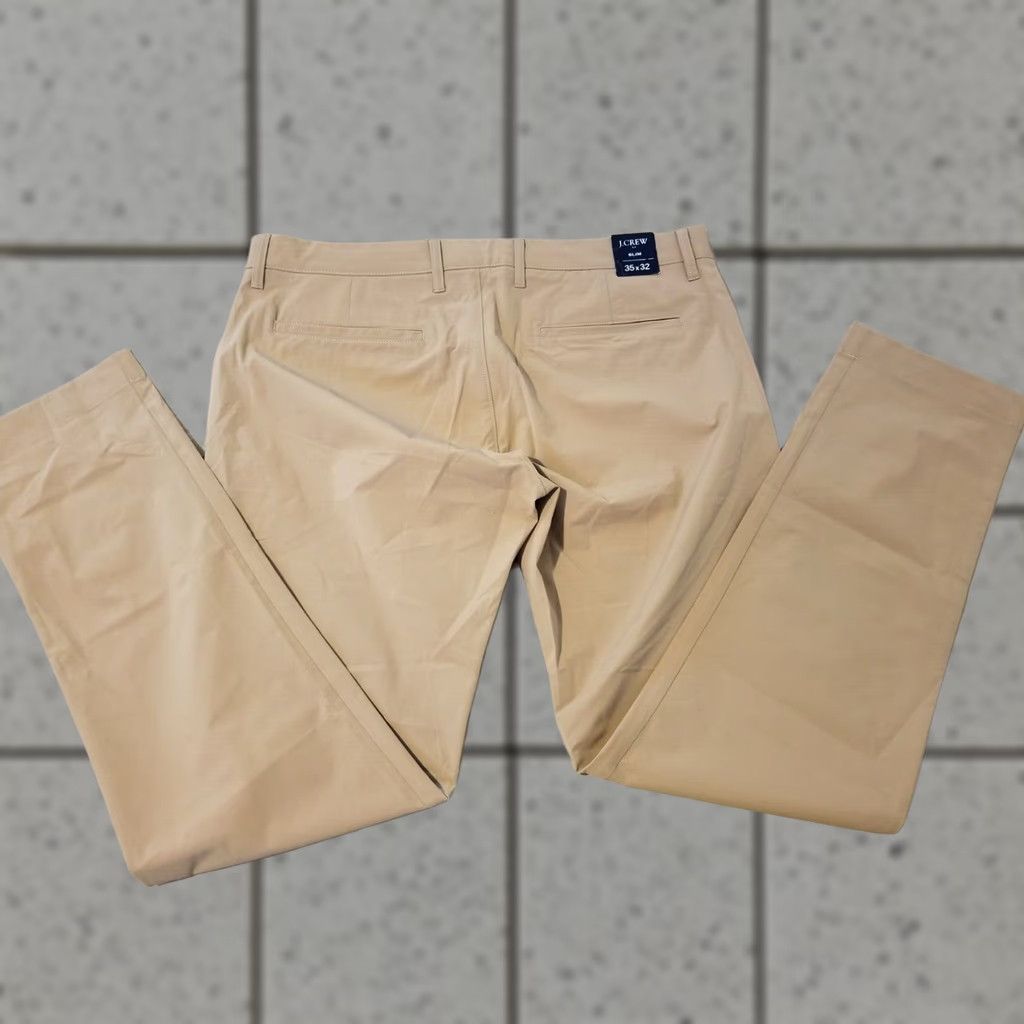 J.Crew Mens J.Crew Slim Chino Pants 35x32 Beige Khaki Dress Slack Trousers Sl Size US 35 - 1 Thumbnail