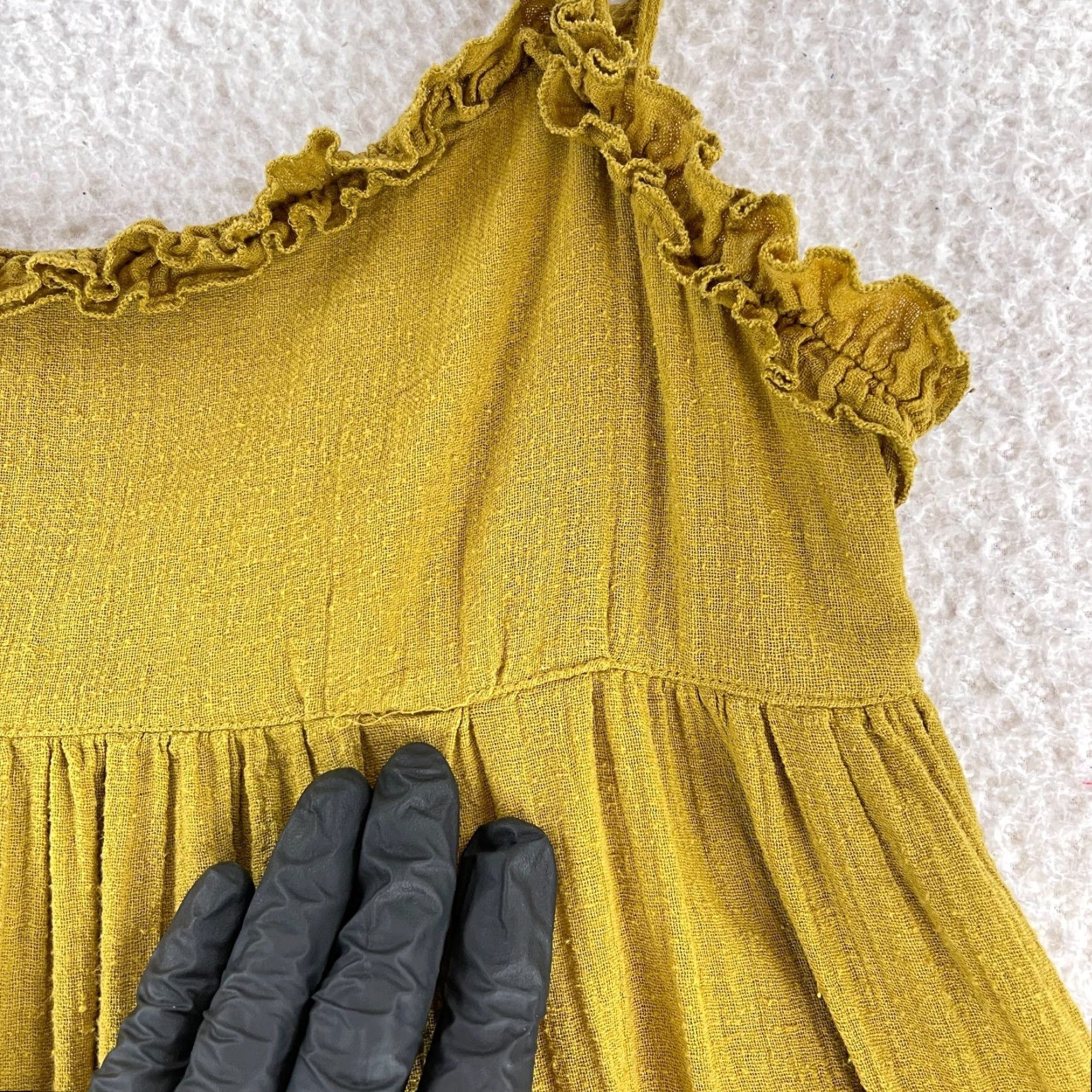 Urban Outfitters Urban Outfitters Yellow Georgia Linen Tie Back Apron Dress Womens 10 Dress Linen Yellow Georgia Tie Back Apron Dress Womens 10 Size L / US 10 / IT 46 - 4 Thumbnail