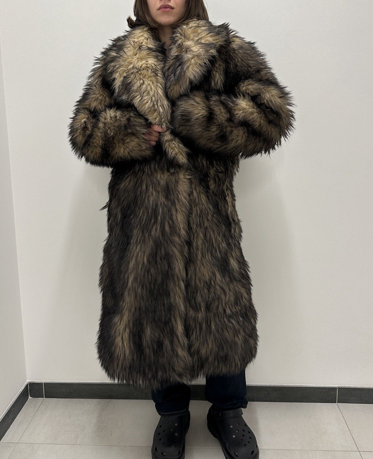 H&M × Paco Rabanne Paco Rabane H&M Faux Fuzzy Fur Long Coat Rare Size S / US 4 / IT 40 - 1 Thumbnail