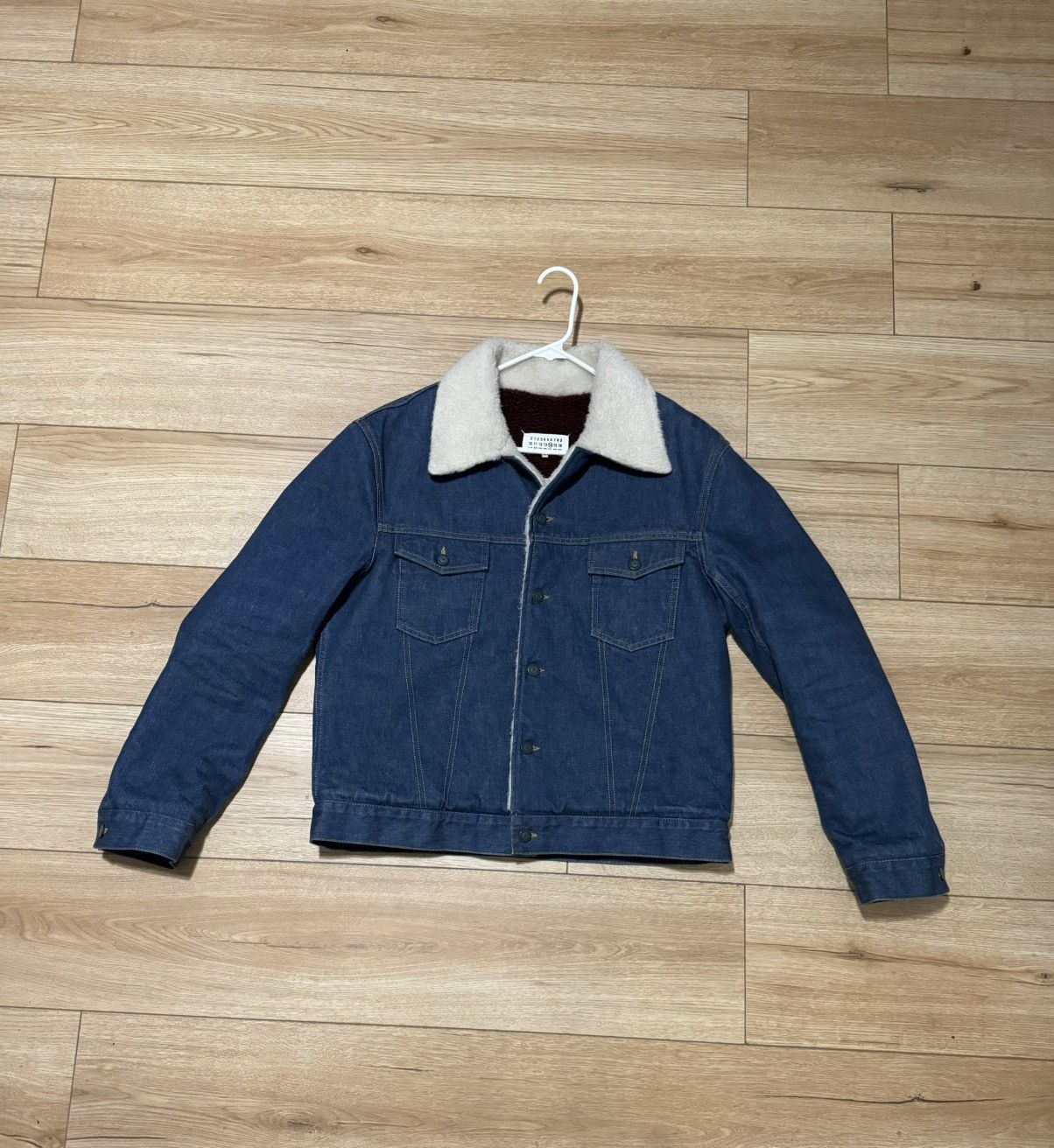 image of Maison Margiela Indigo Denim Jacket in Indigo Blue, Men's (Size Medium)