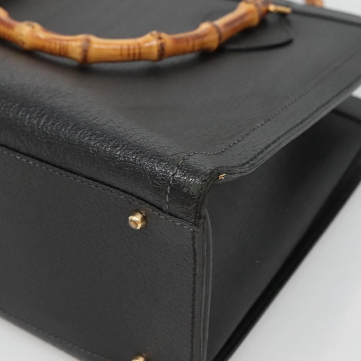 Gucci GUCCI Bamboo Hand Bag Leather Black Gold 002 2853 0260 0 Size ONE SIZE - 12 Thumbnail