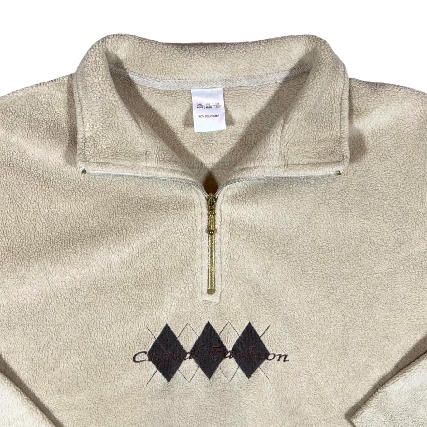 Vintage CASUAL FASHION Embroidered 1/2 Zip Fleece Sweatshirt Women Cream 18/20 Adult Womens Casual Fleece 1/2 Zip Embroidered 00s Size XXL / US 16-18 / IT 52-54 - 3 Thumbnail