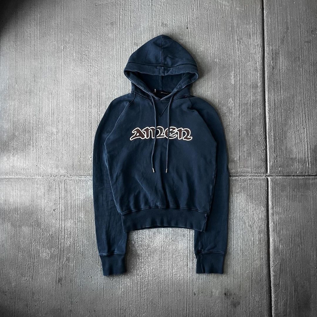 image of Dsquared2 Aw2005 'amen' Raglan Hoodie in Blue, Men's (Size Small)