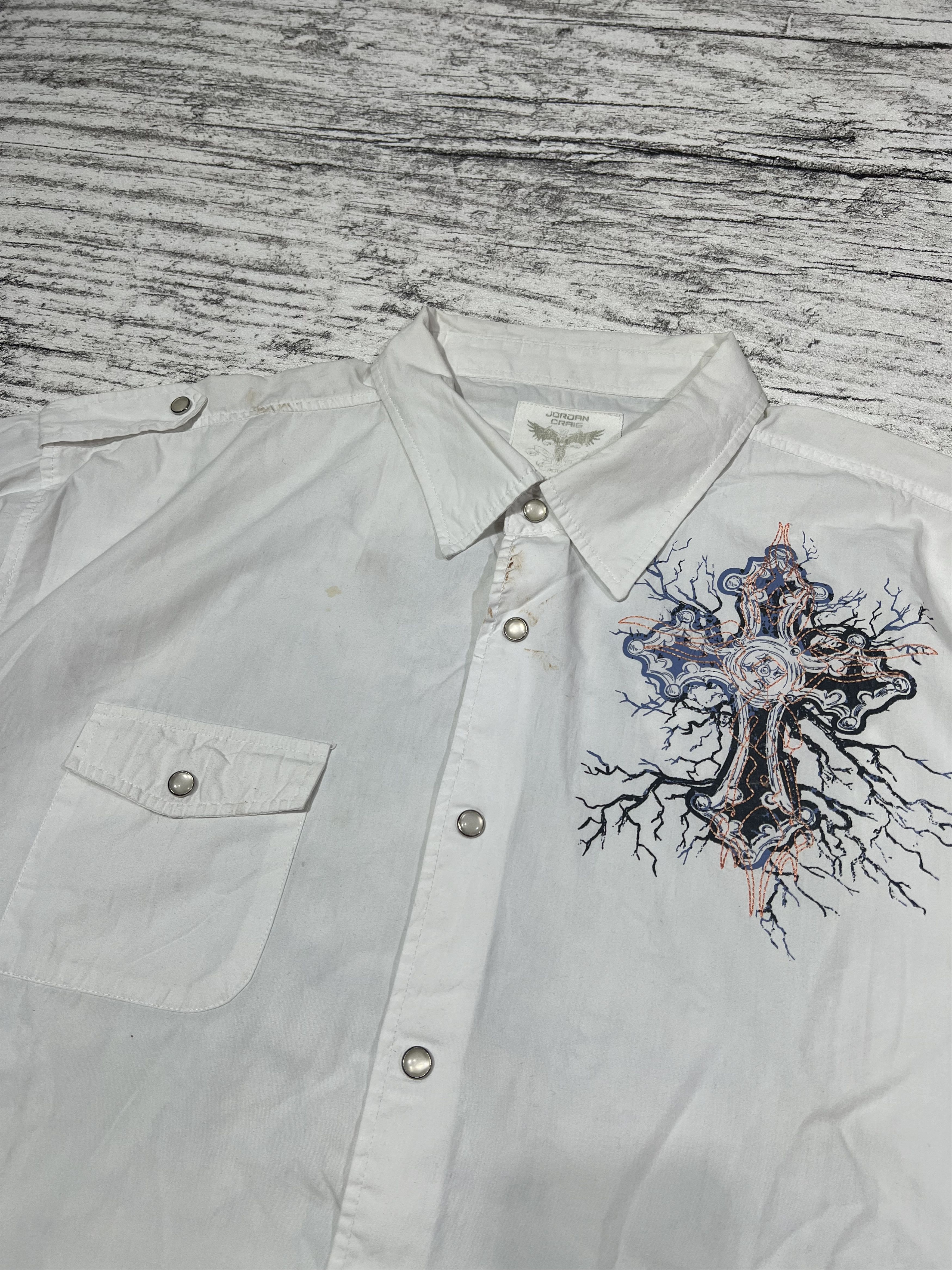 Japanese Brand 2000s Hysteric Cross Poem Print Shirt y2k Lgb Ifsixwasnine Size US XL / EU 56 / 4 - 5 Thumbnail