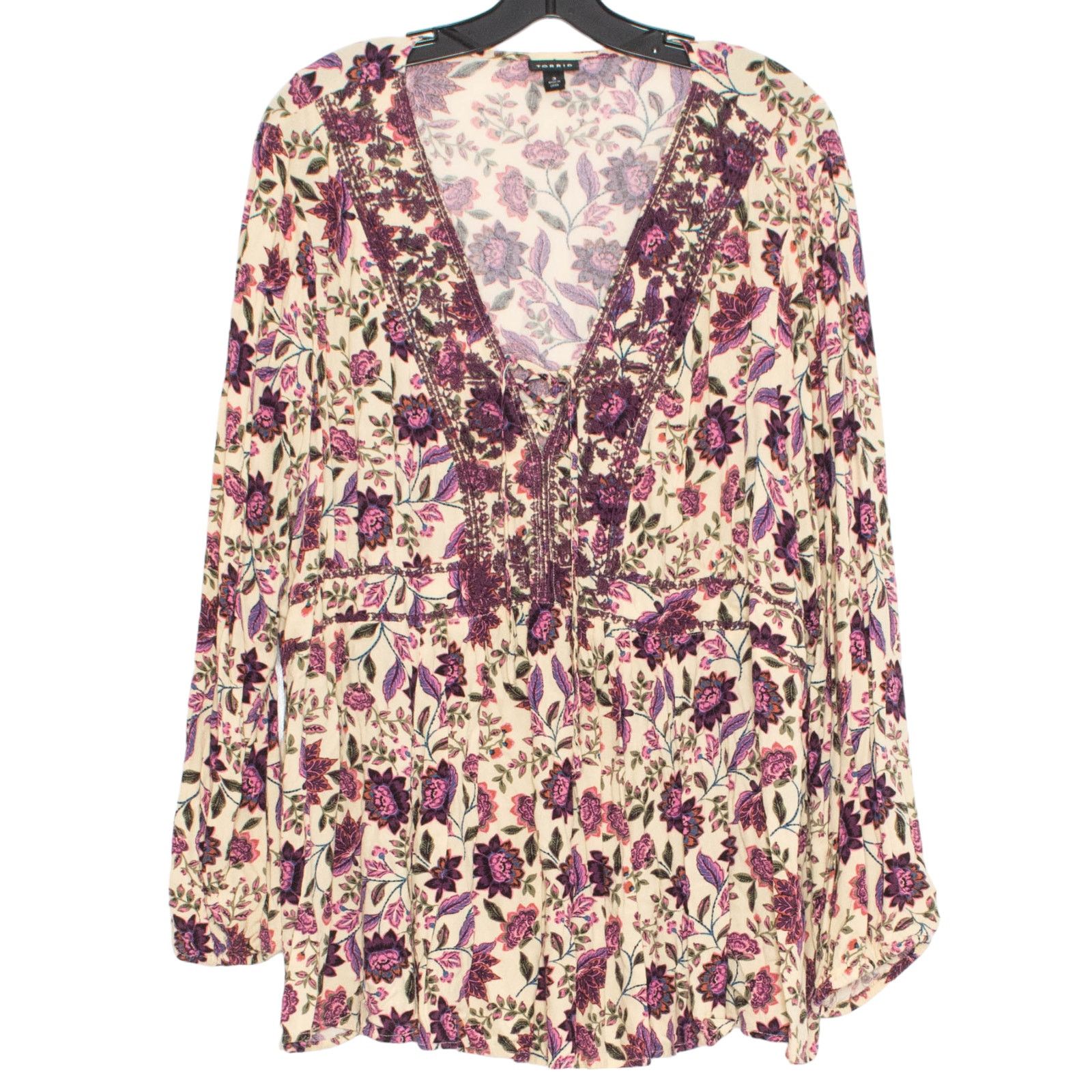 Other Torrid Babydoll Top Floral Boho Lace Up Flowy Plus Size 3 3X Size 3XL / US 20-22 - 1 Thumbnail