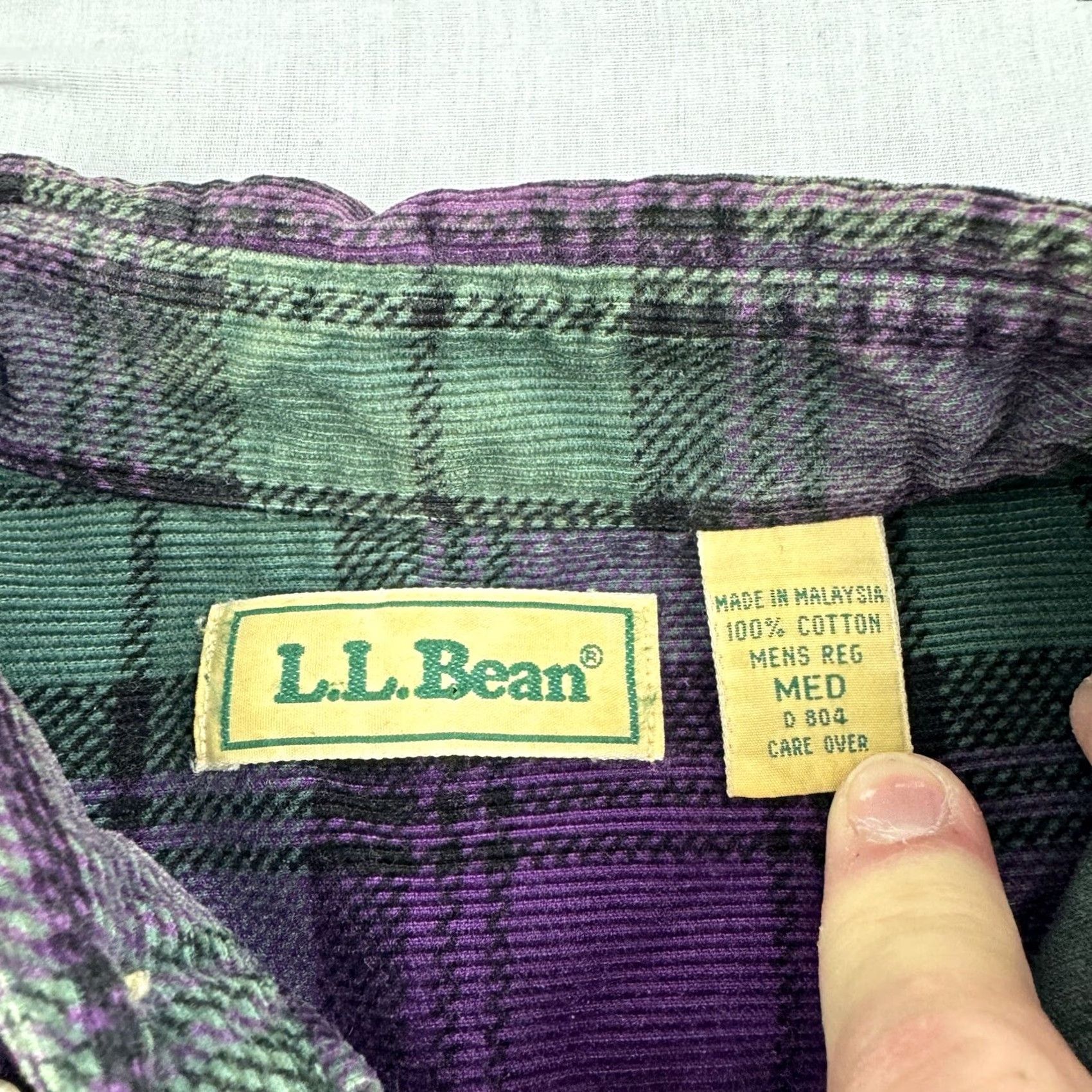 Vintage VINTAGE L.L.Bean Corduroy Button-Up Shirt Mens Adult Medium Plaid Green 90s Outdoor Classic Size US M / EU 48-50 / 2 - 5 Thumbnail