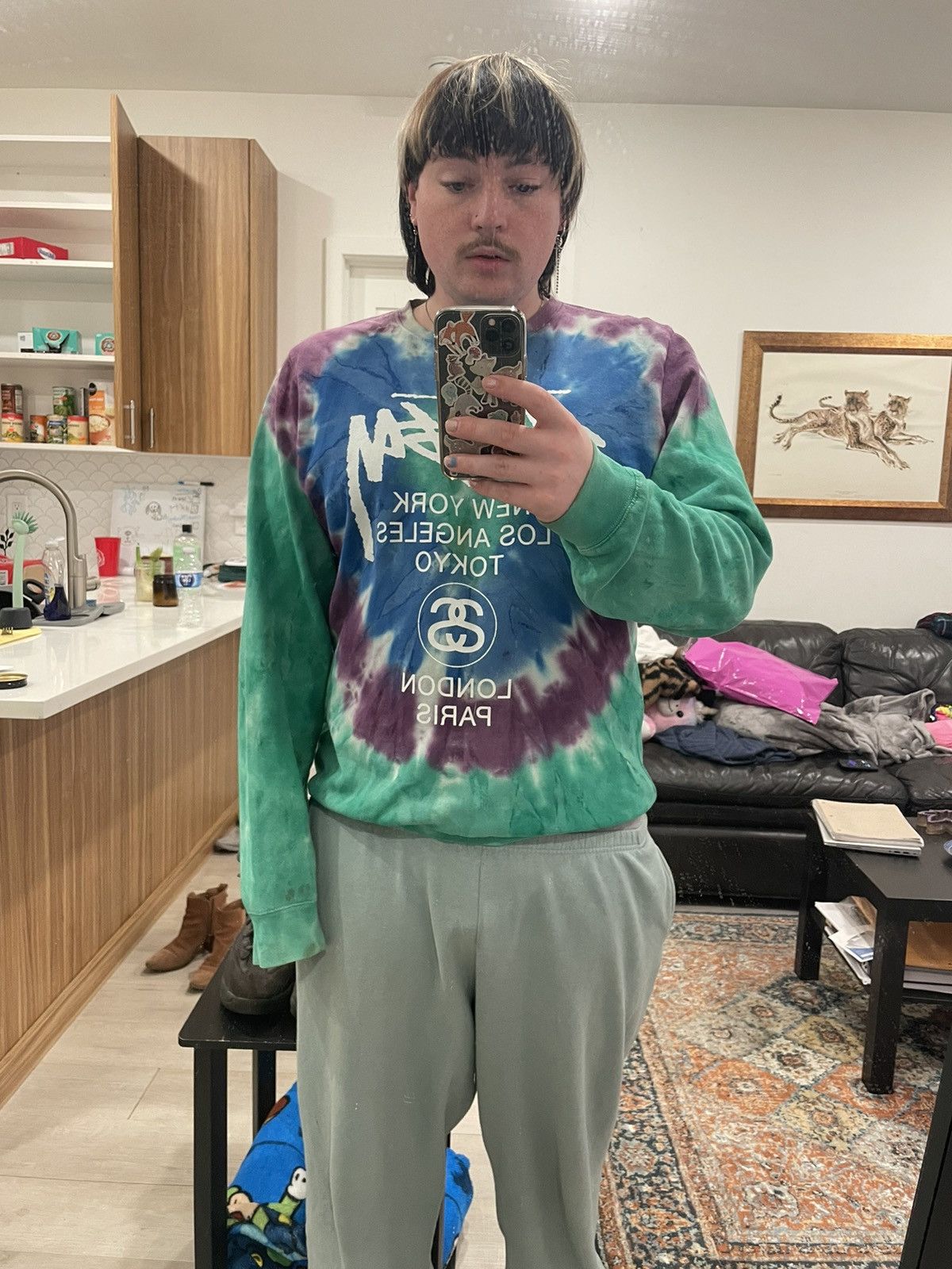 Stussy Tye Dye Stussy Crewneck Size US XL / EU 56 / 4 - 6 Thumbnail