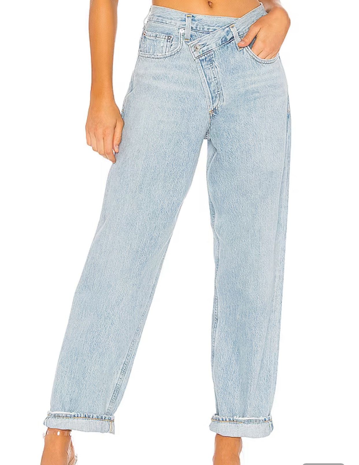 image of Agolde Size 28 Criss Cross Upsized Jean In Suburbia in Blue, Women's