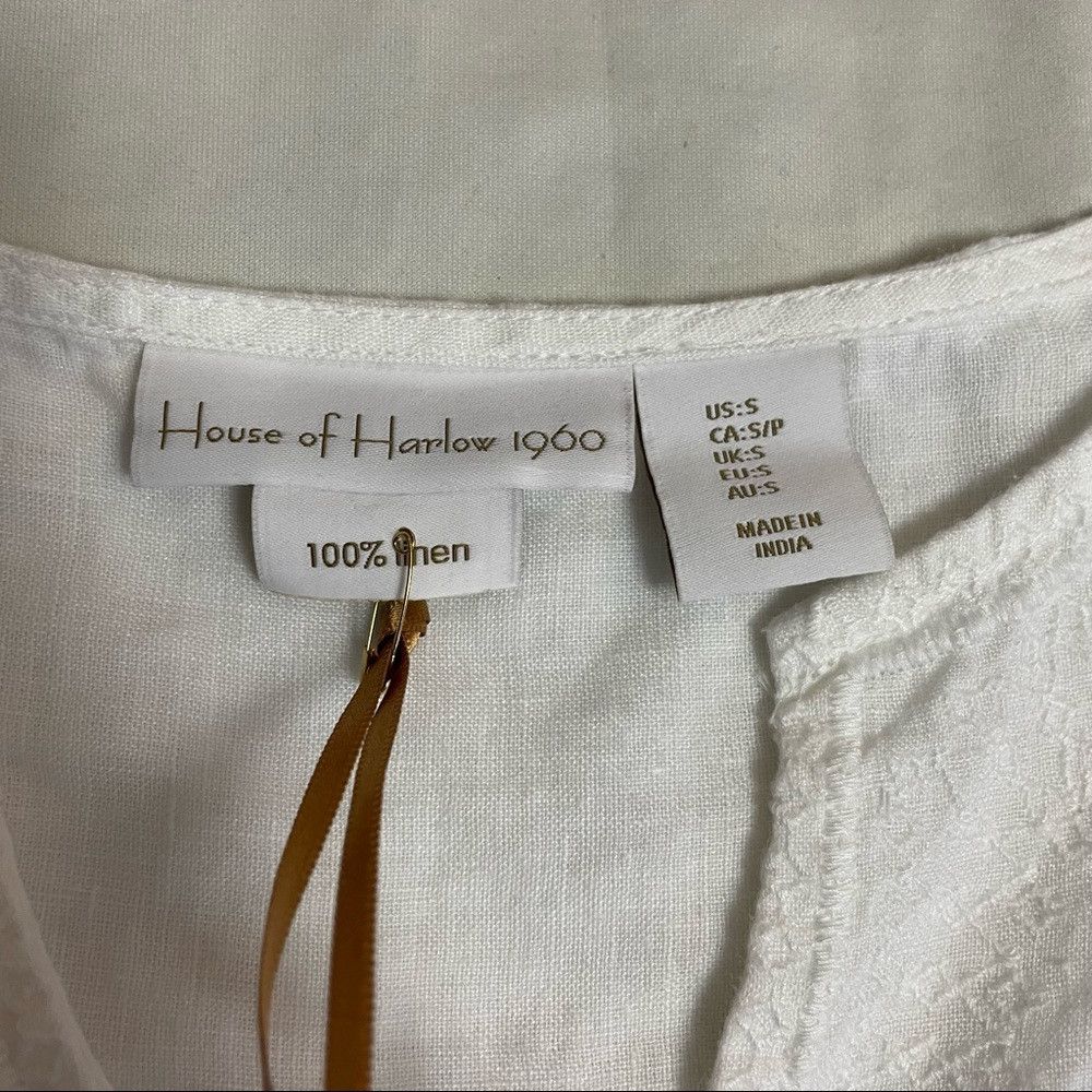 House of Harlow NWT New House of Harlow 1960 White Linen Blouse Size S Size S / US 4 / IT 40 - 5 Thumbnail