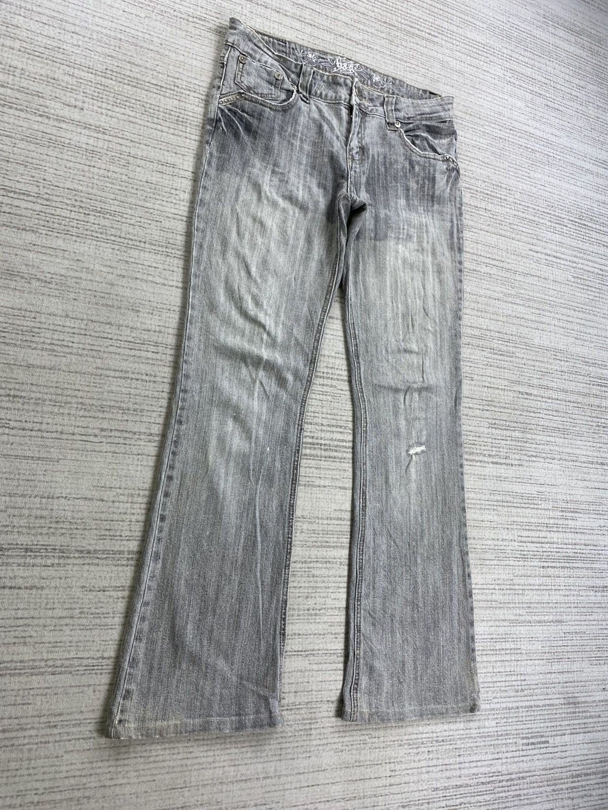 Hysteric Glamour Vintage Flared H&G Grey Wash Denim Pants Size US 31 - 3 Thumbnail