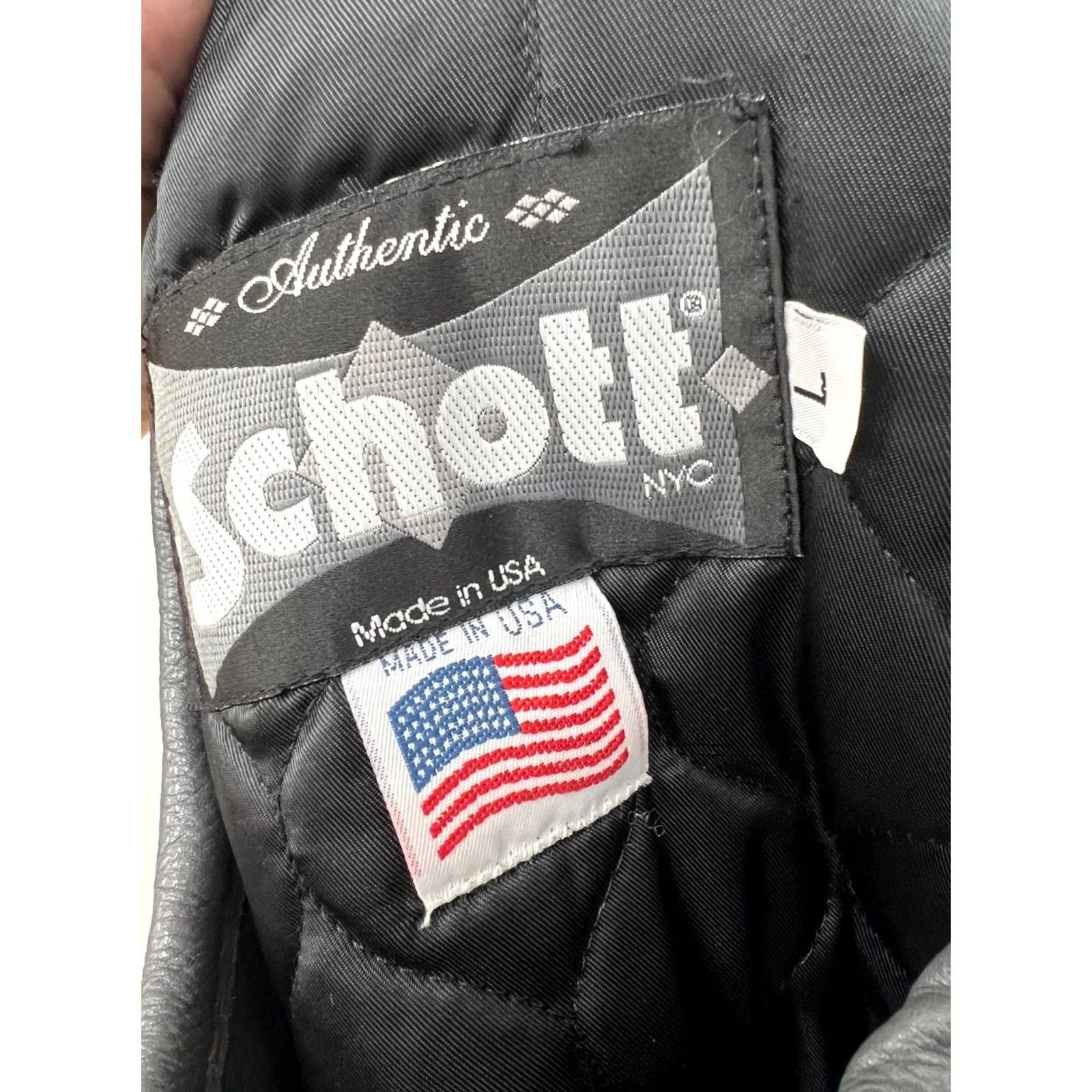 Schott SCHOTT NYC 1913 Leather Jacket Biker Bomber Men's Size L Gray Leather Jacket Mens L 1913 Motorcycle Size US L / EU 52-54 / 3 - 5 Thumbnail