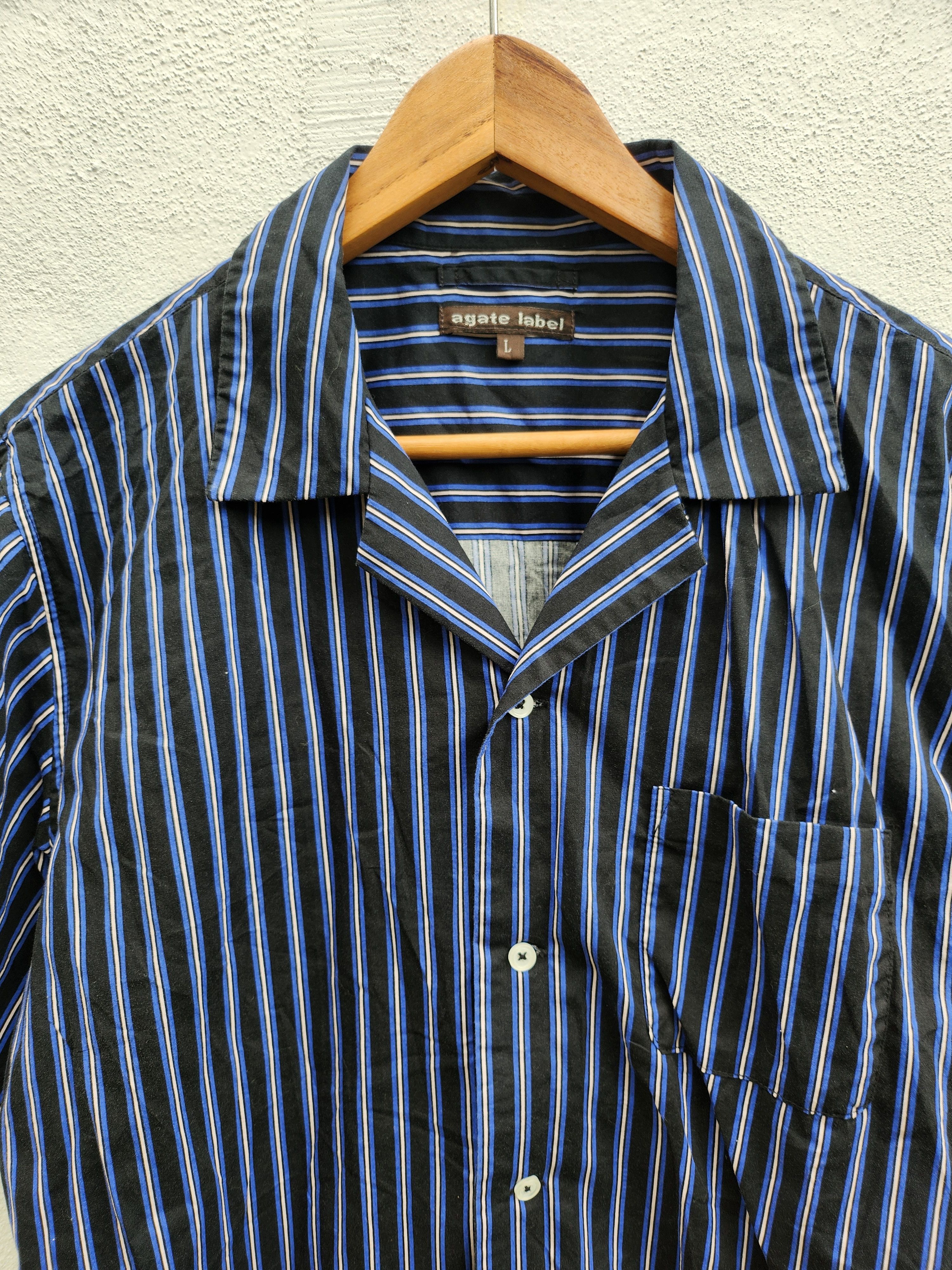 Japanese Brand 💥 Agate Label Stripes Casual Shirt Size US L / EU 52-54 / 3 - 3 Thumbnail