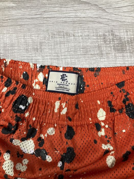 Eric Emanuel EE Basic Mesh Shorts Paint Splatter Orange | Grailed