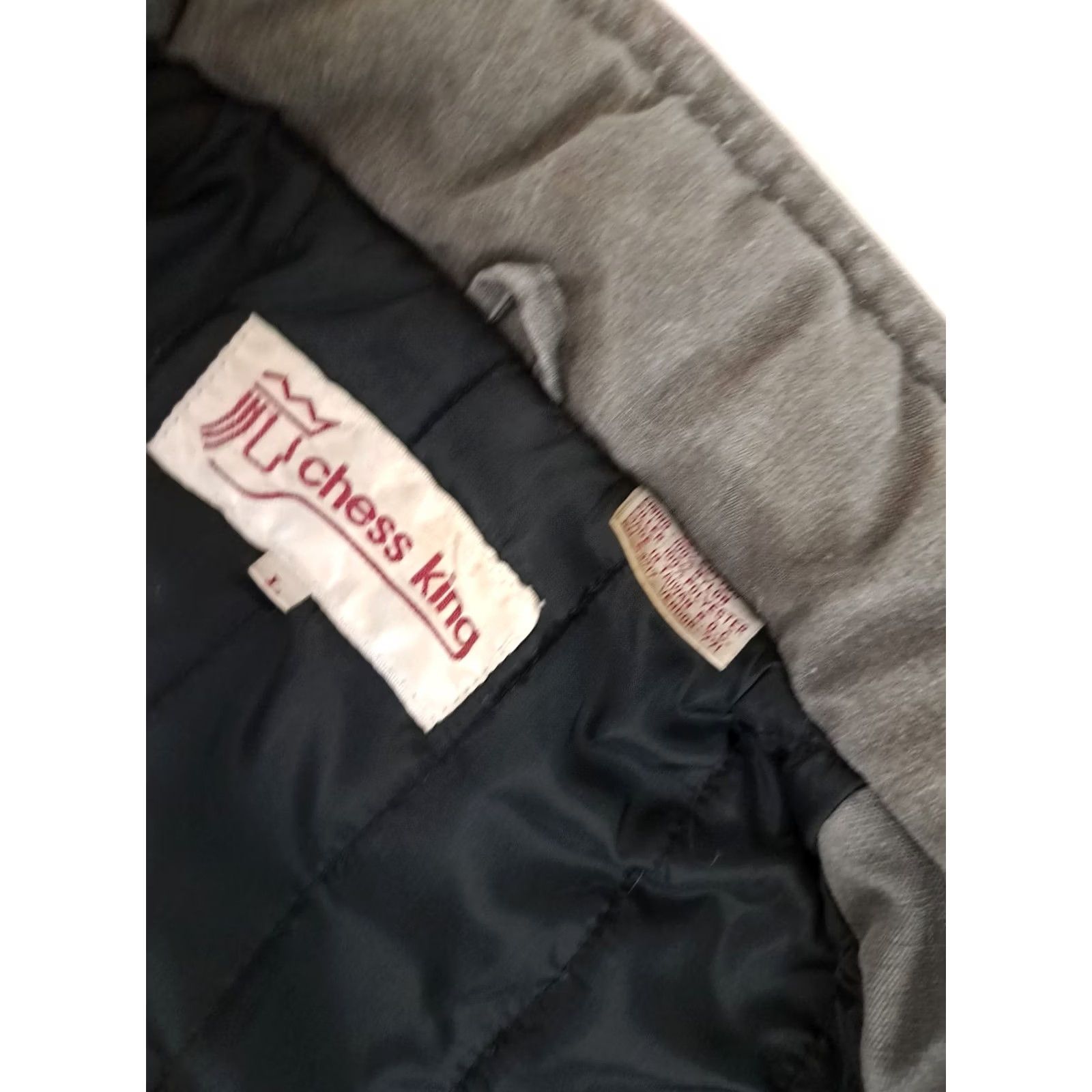 Vintage VINTAGE Chess King Bomber Jacket Gray 80s Full Zip Insulated Mid-Length Men L Size US L / EU 52-54 / 3 - 4 Thumbnail