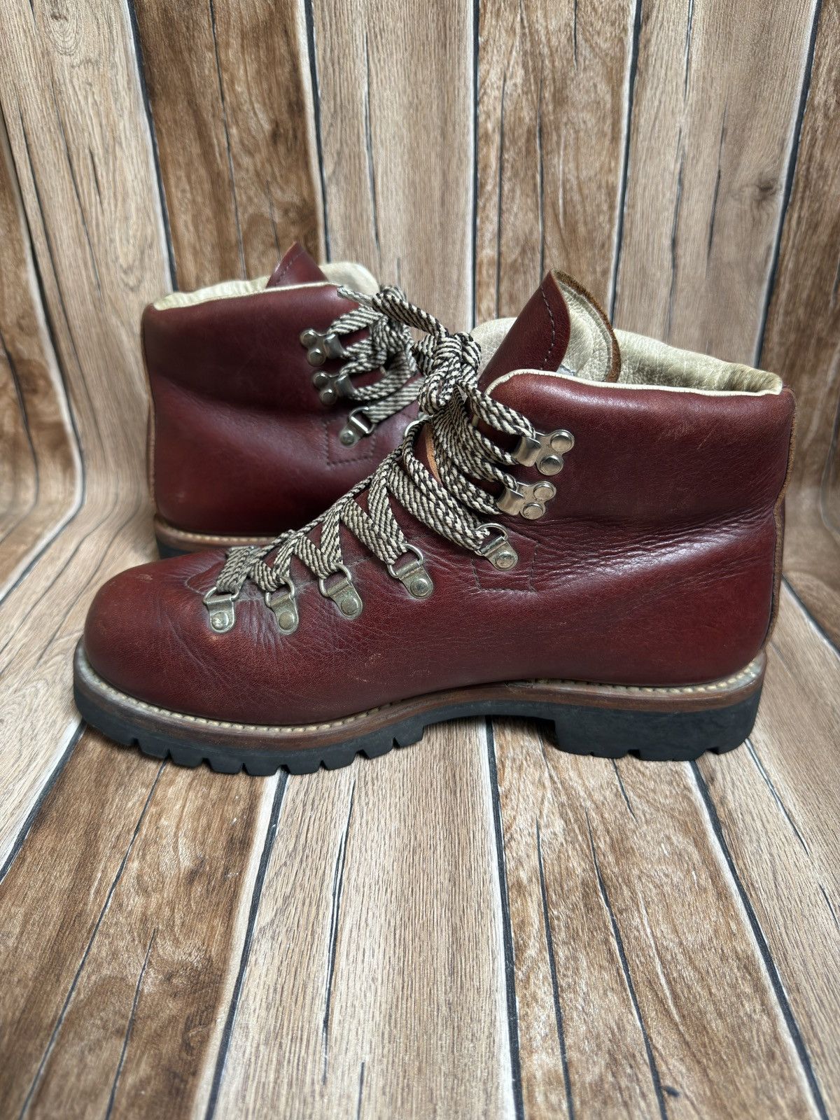 Bape Bape Maroon Leather Mountain Soldier hiking boots Size US 9 / EU 42 - 11 Thumbnail