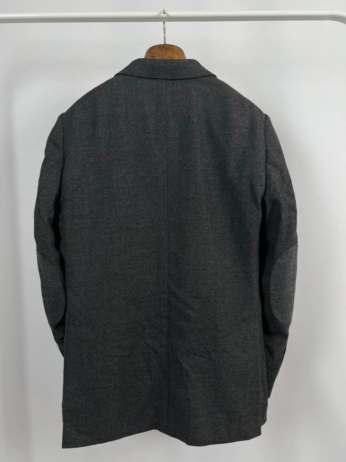 Hackett Hackett London Rugby Flannel Wool Gray Unlined Blazer Jacket Size 40R - 13 Thumbnail