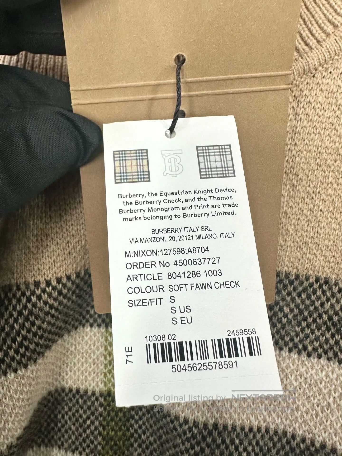 Burberry Burberry Beige Classic Checkered Knit Sweater| Size US S / EU 44-46 / 1 - 3 Thumbnail