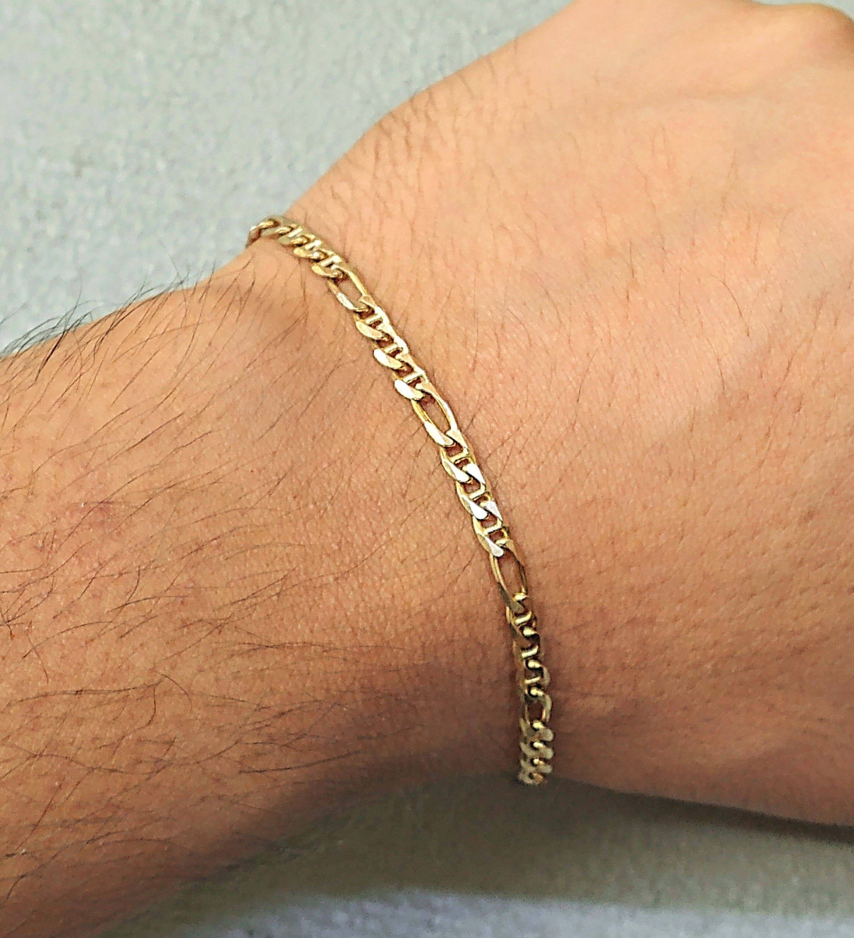 Jewelry Vintage Sterling Silver Bracelet Figaro Mariner 8" Gold Tone Size ONE SIZE - 10 Thumbnail