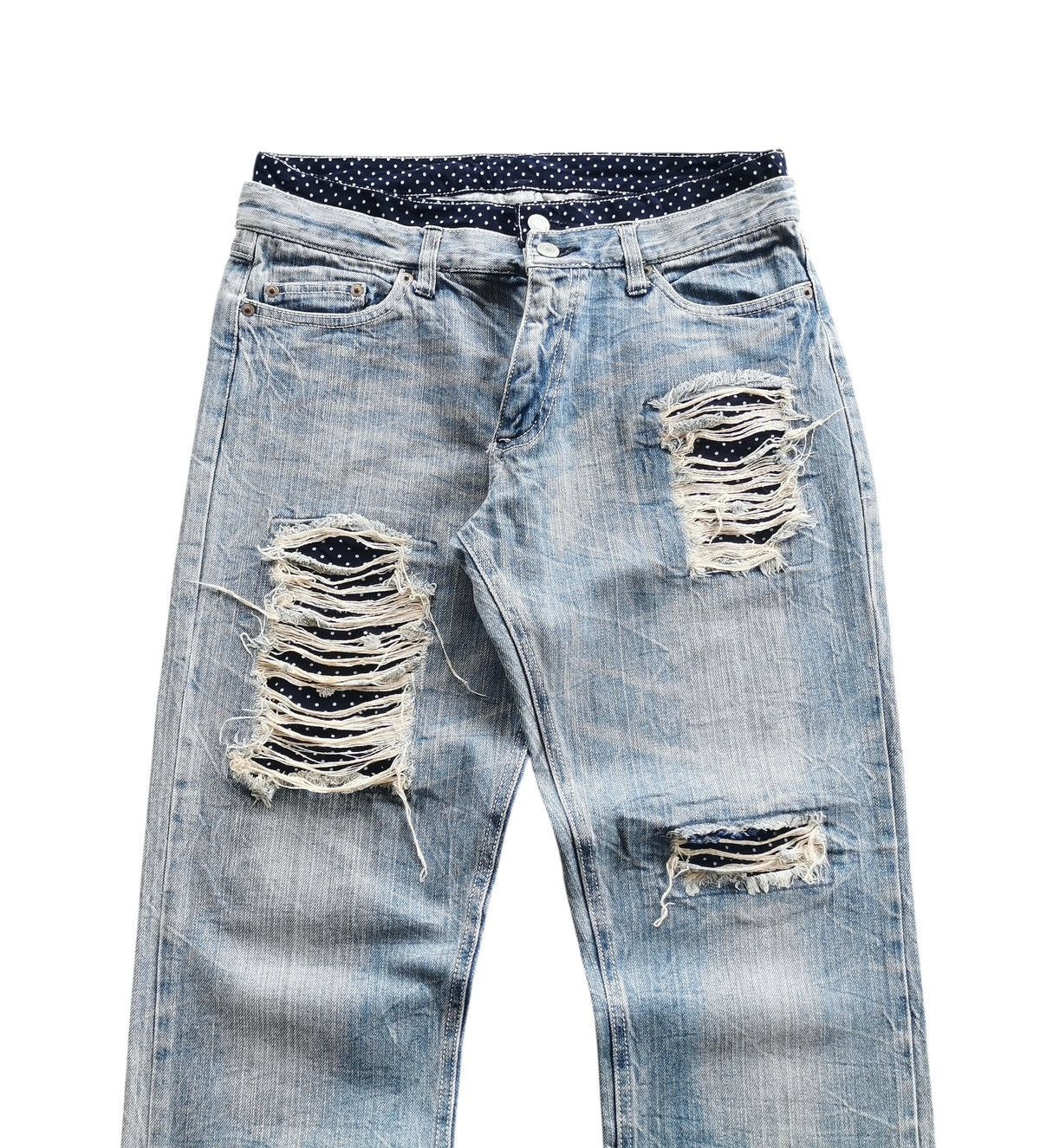 5351 POUR LES HOMMES Avantgarde Clawmark Distressed Denim Jeans - Size 30 Size US 30 / EU 46 - 3 Thumbnail