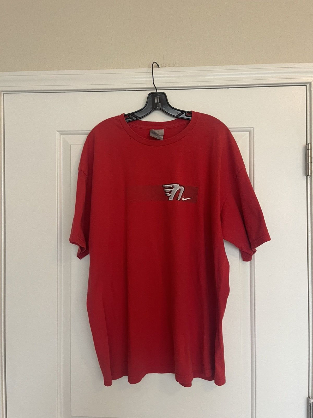 Nike × Vintage Vintage Y2K Silver Tag Red Nike Graphic T Shirt In EUC Size US XL / EU 56 / 4 - 1 Thumbnail