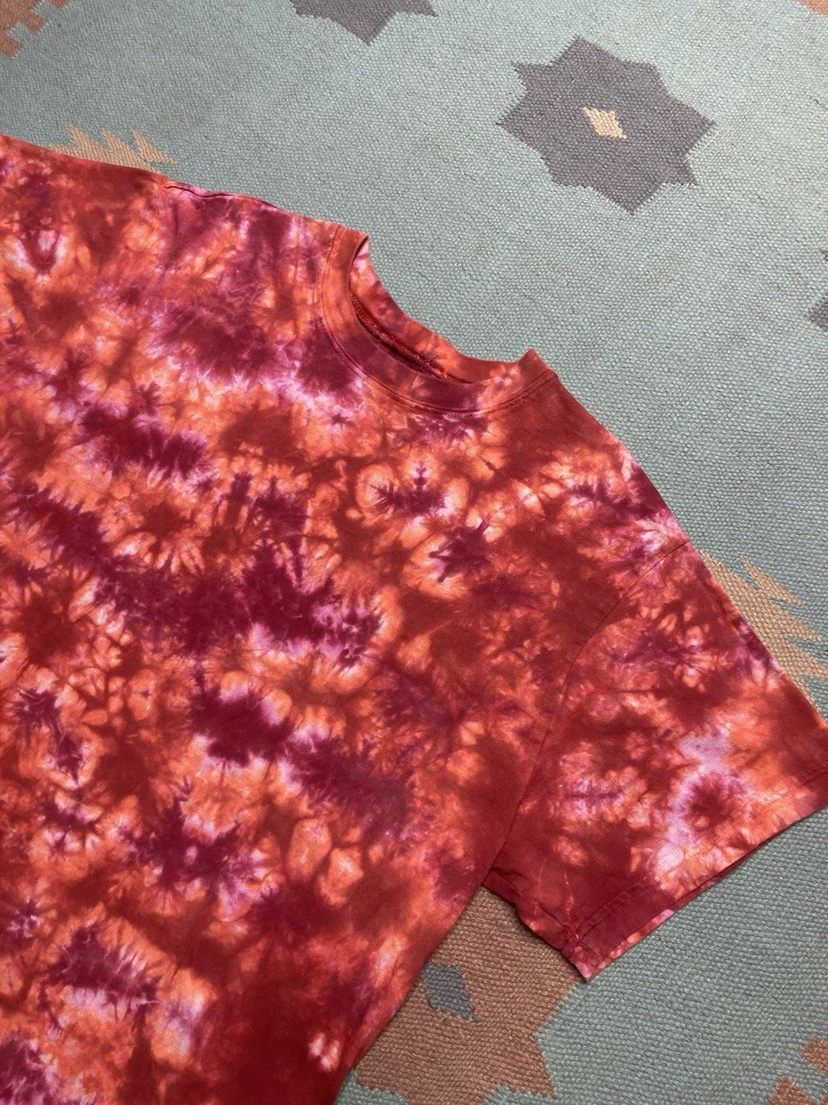 Vintage Vtg tie dye t shirt cotton sunburst hippie fractal adult XL Size US XL / EU 56 / 4 - 3 Thumbnail